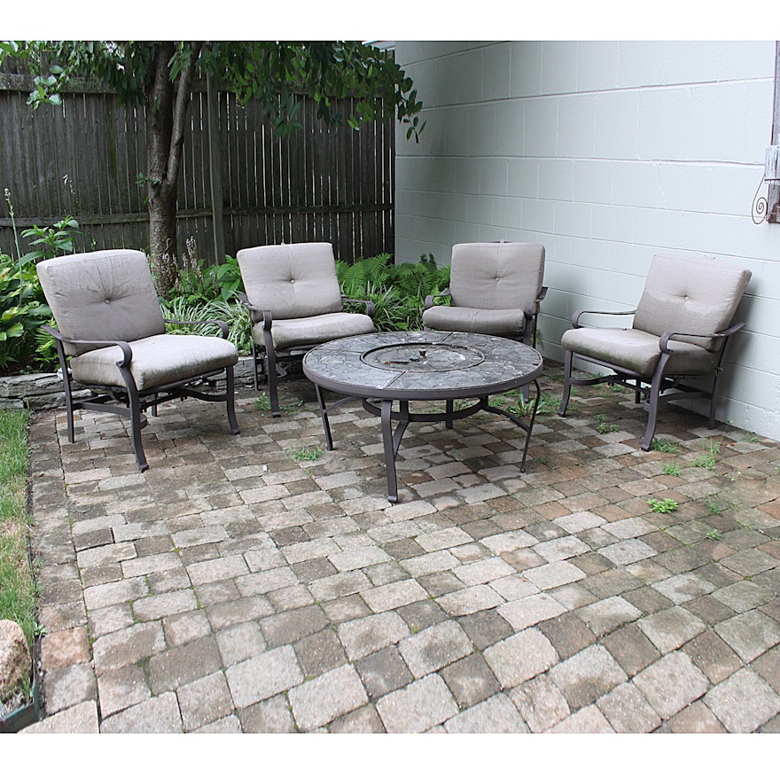 Set of Patio Chairs and Fire Pit