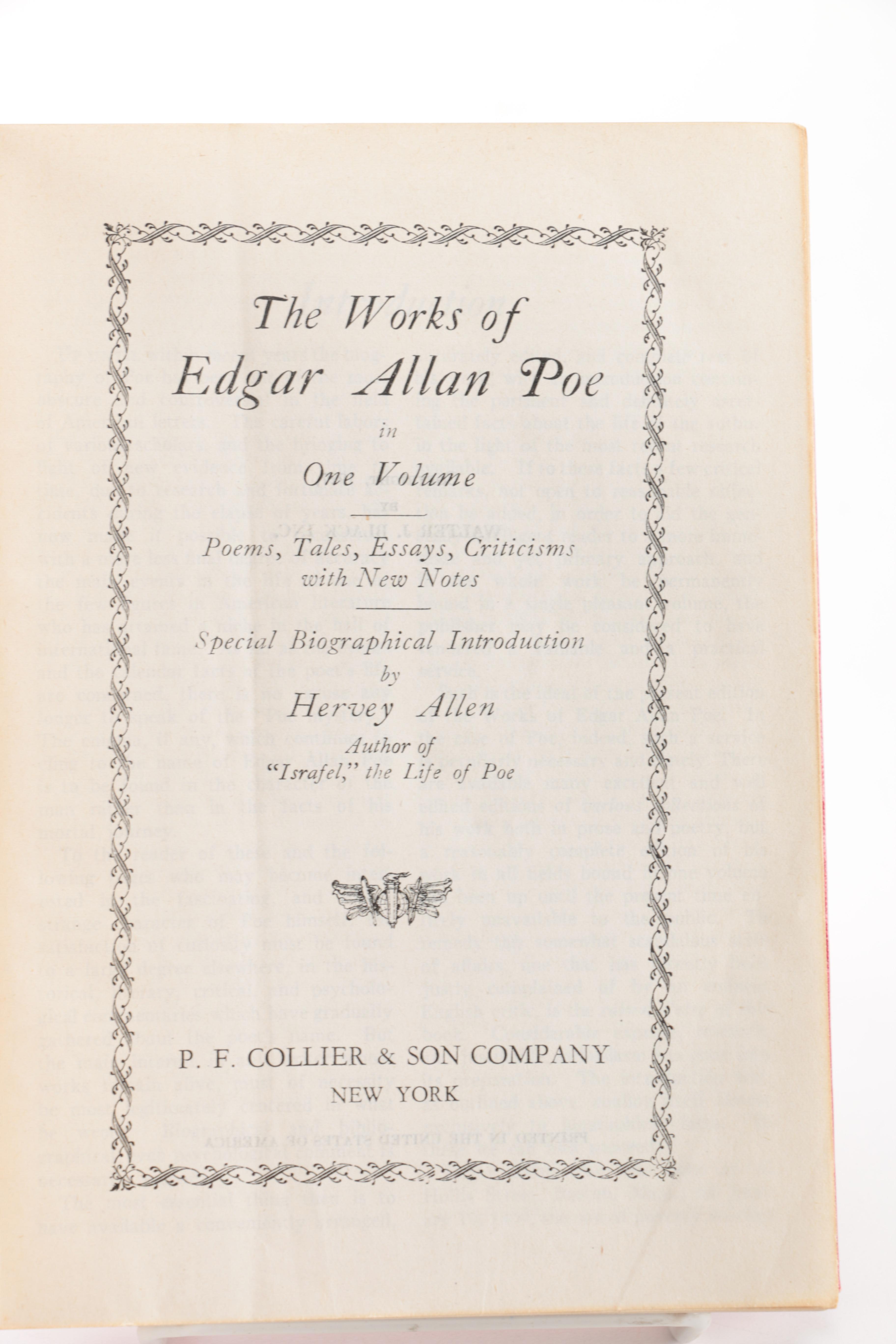 1927 "The Works of Edgar Allan Poe" in One Volume