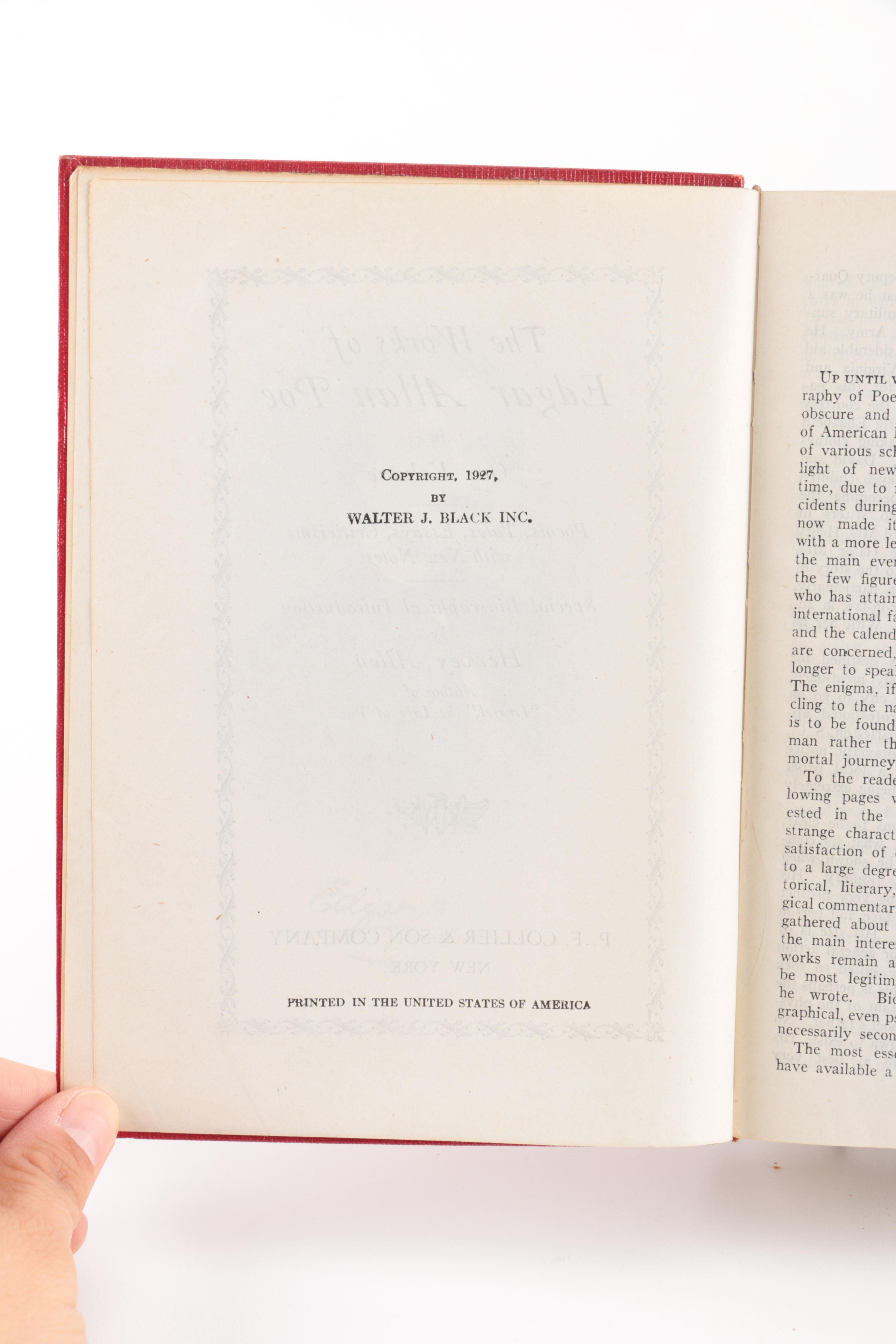 1927 "The Works of Edgar Allan Poe" in One Volume