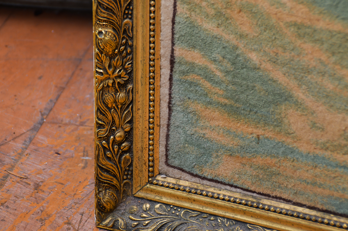 Framed Tabriz Iranian Hand-Knotted Wool Rug