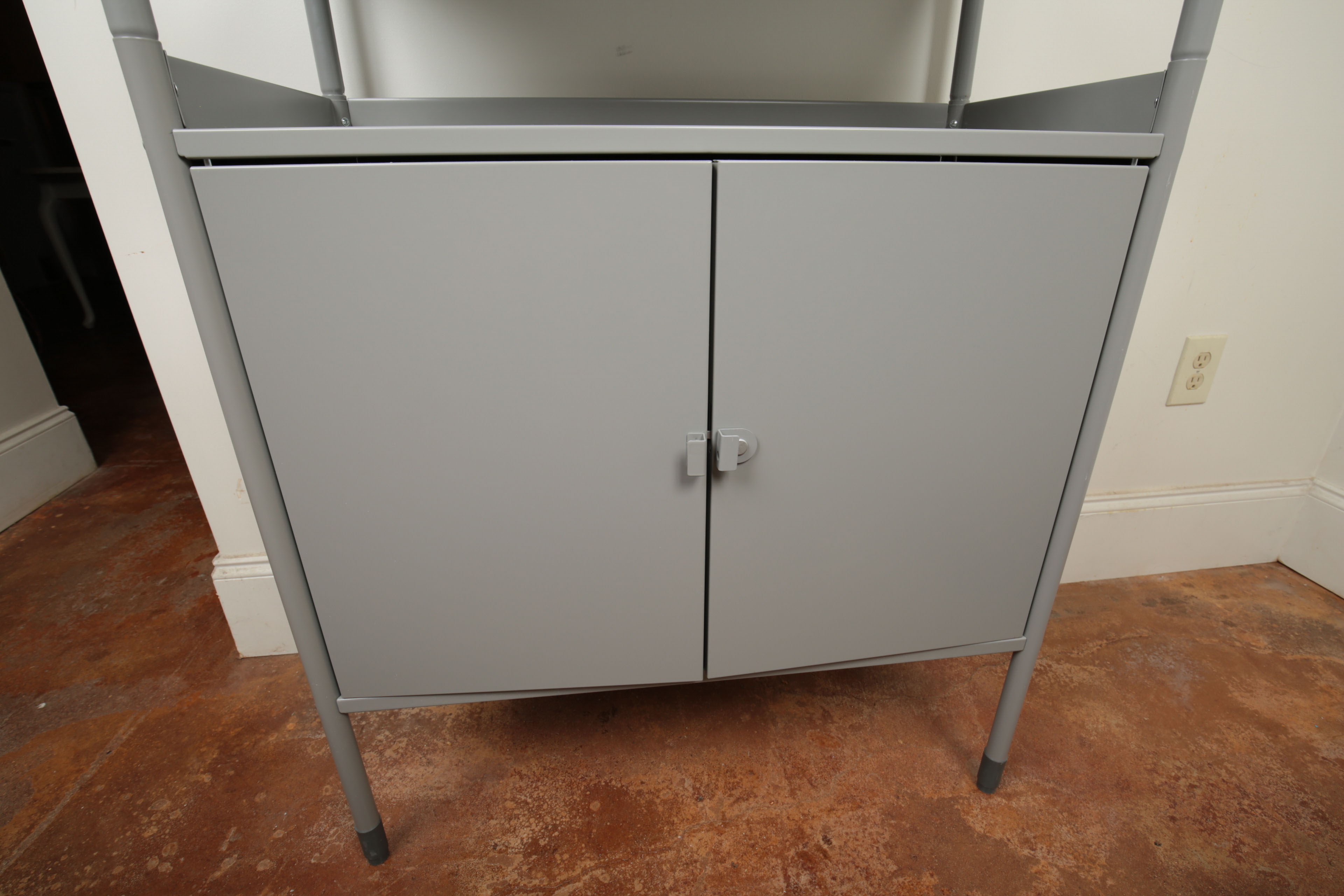 IKEA Metal Shelving Unit With Cabinet