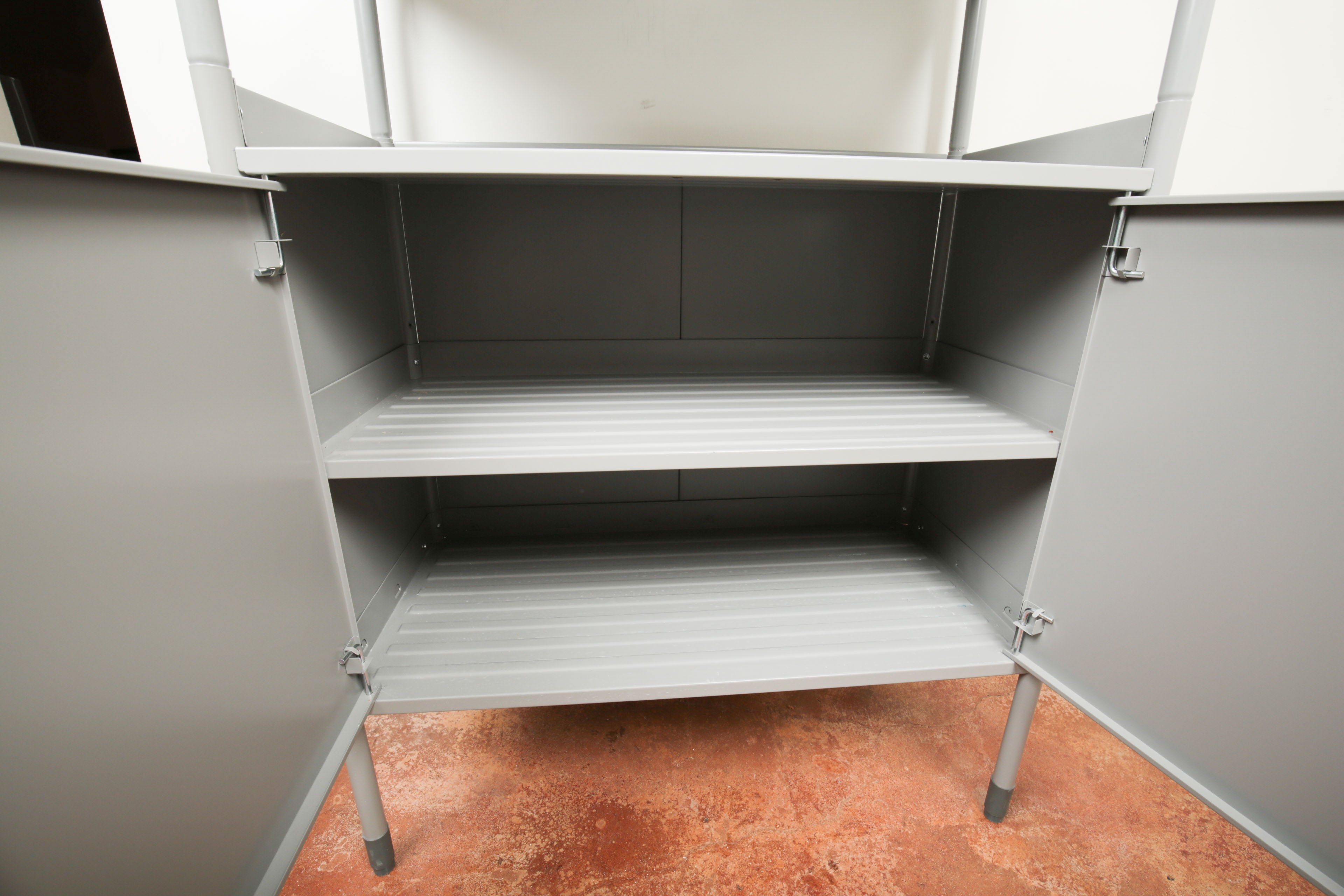 IKEA Metal Shelving Unit With Cabinet