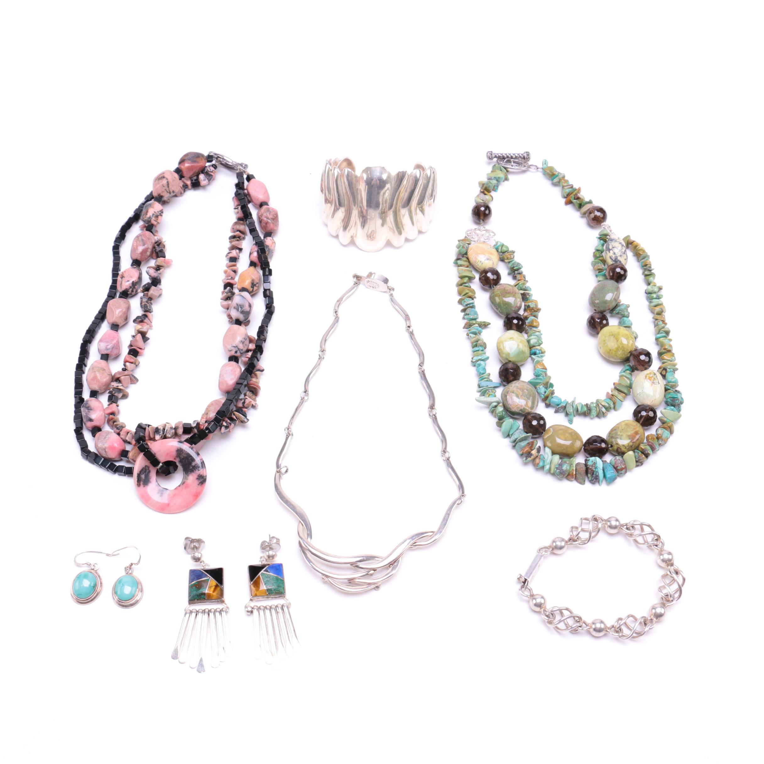 Sterling Silver Jewelry Including Taxco