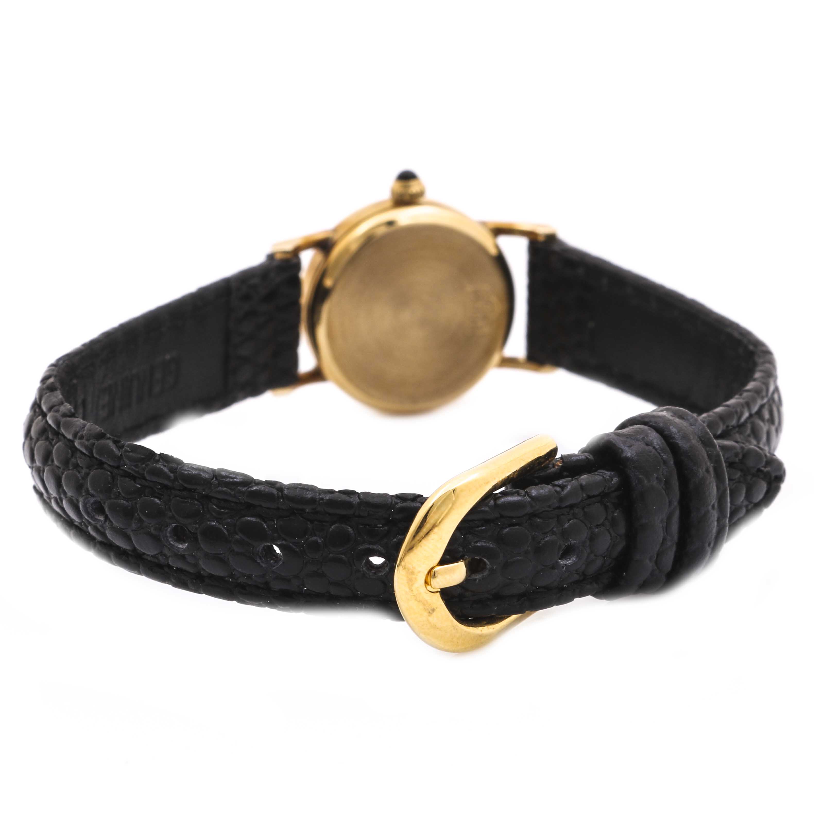 Geneve Black and 14K Yellow Gold Quartz Watch