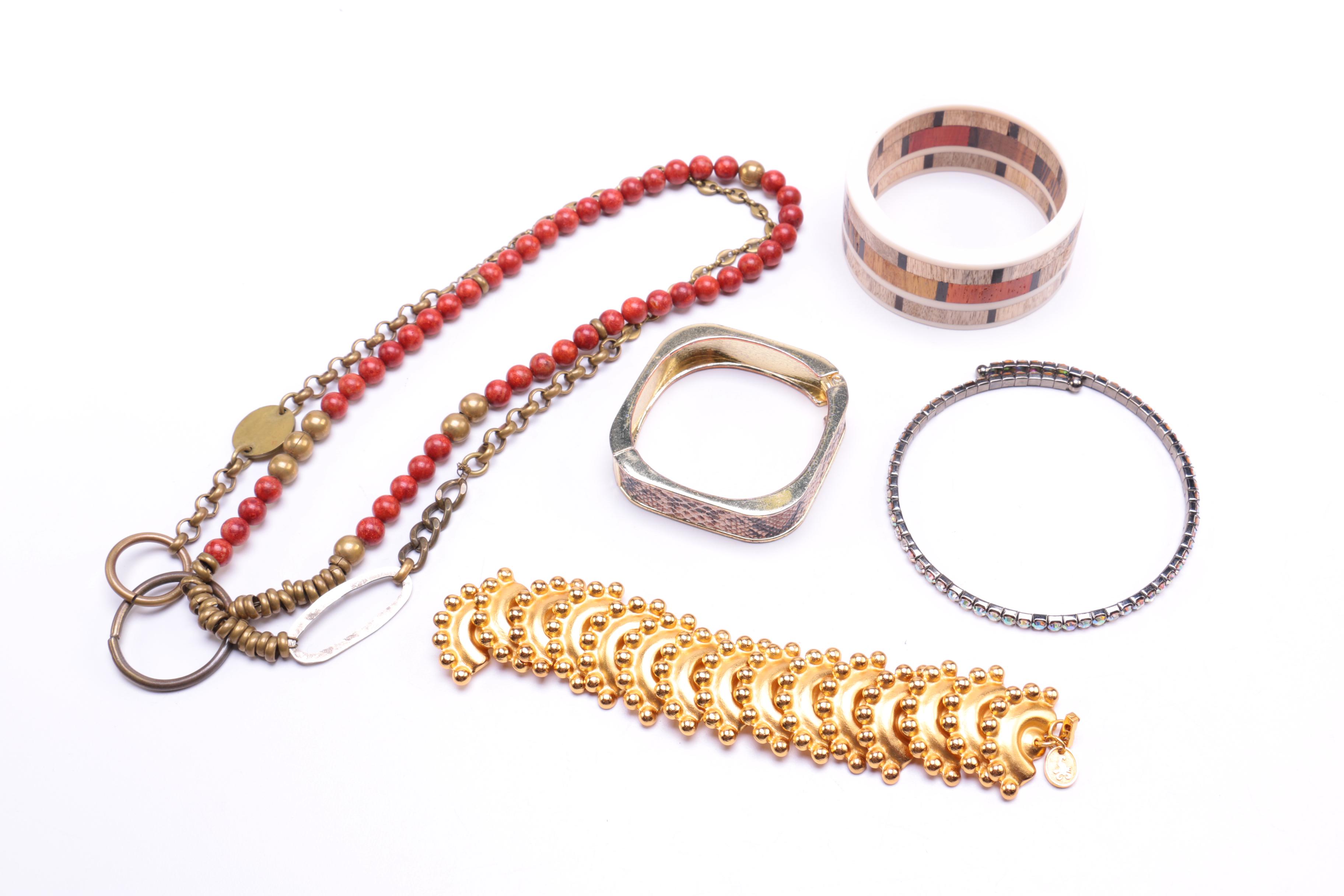 Assortment of Jewelry Including Yves Saint Laurent