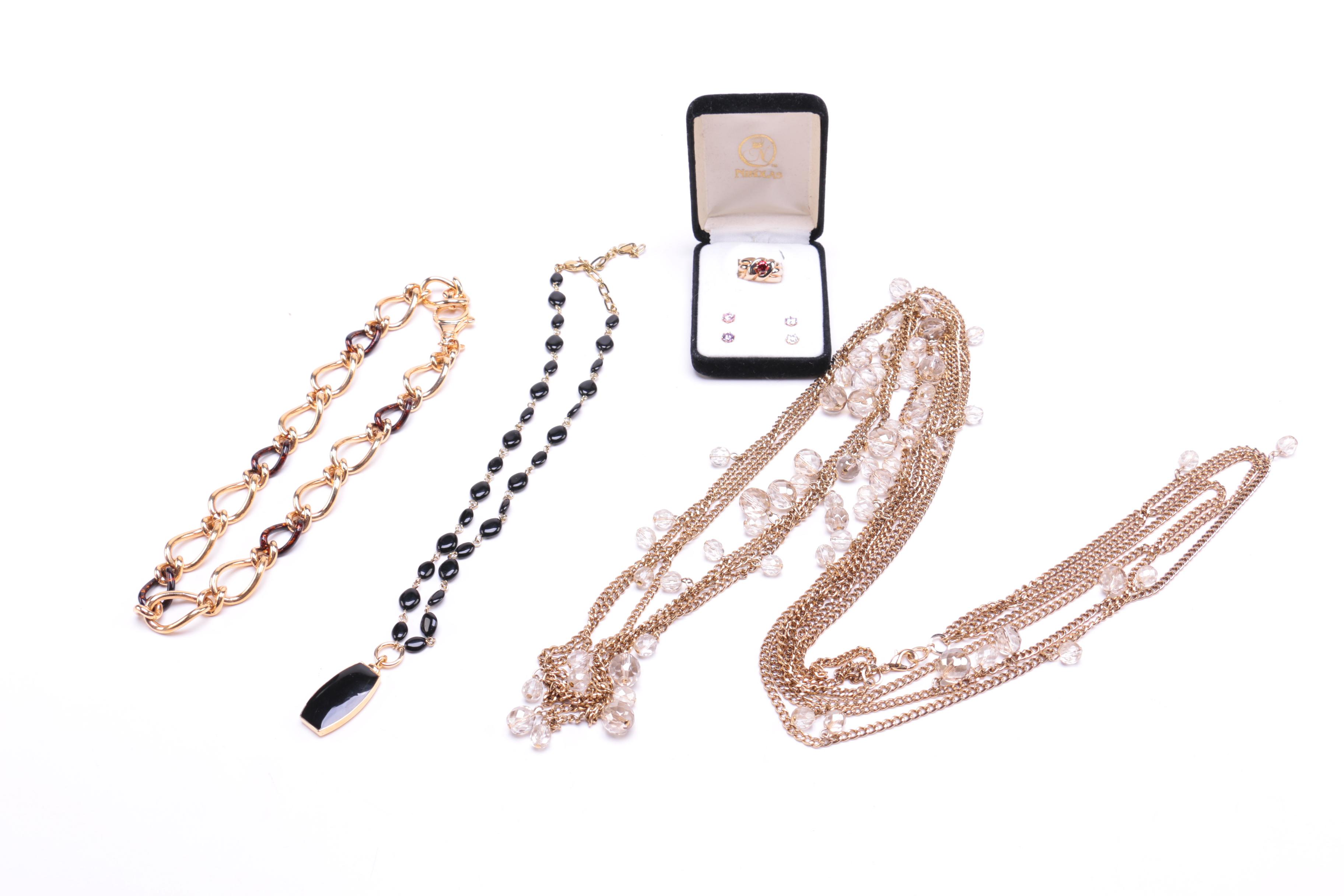 Assortment of Jewelry Including Yves Saint Laurent