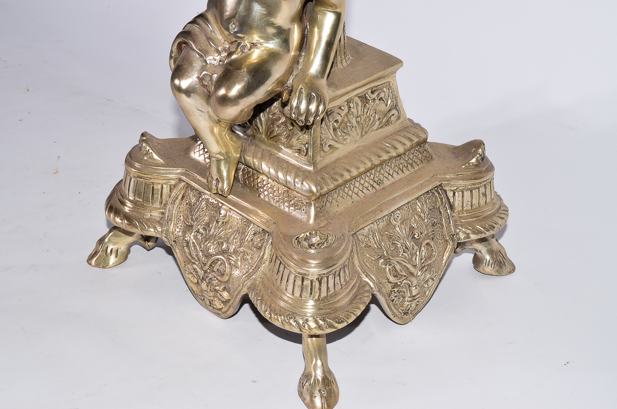 Pair of Silver Plated Candelabras with Cherubs