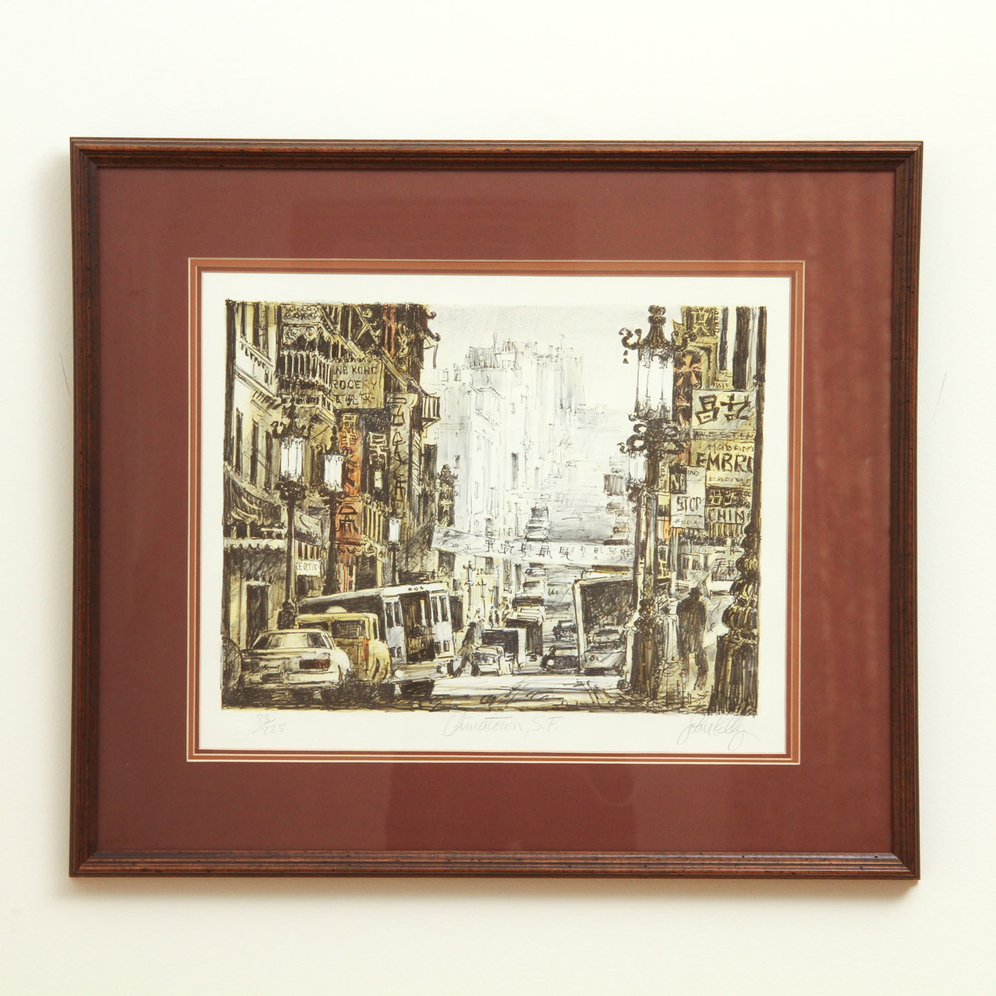 John Kelly "Chinatown S.F." Signed and Numbered Color Lithograph