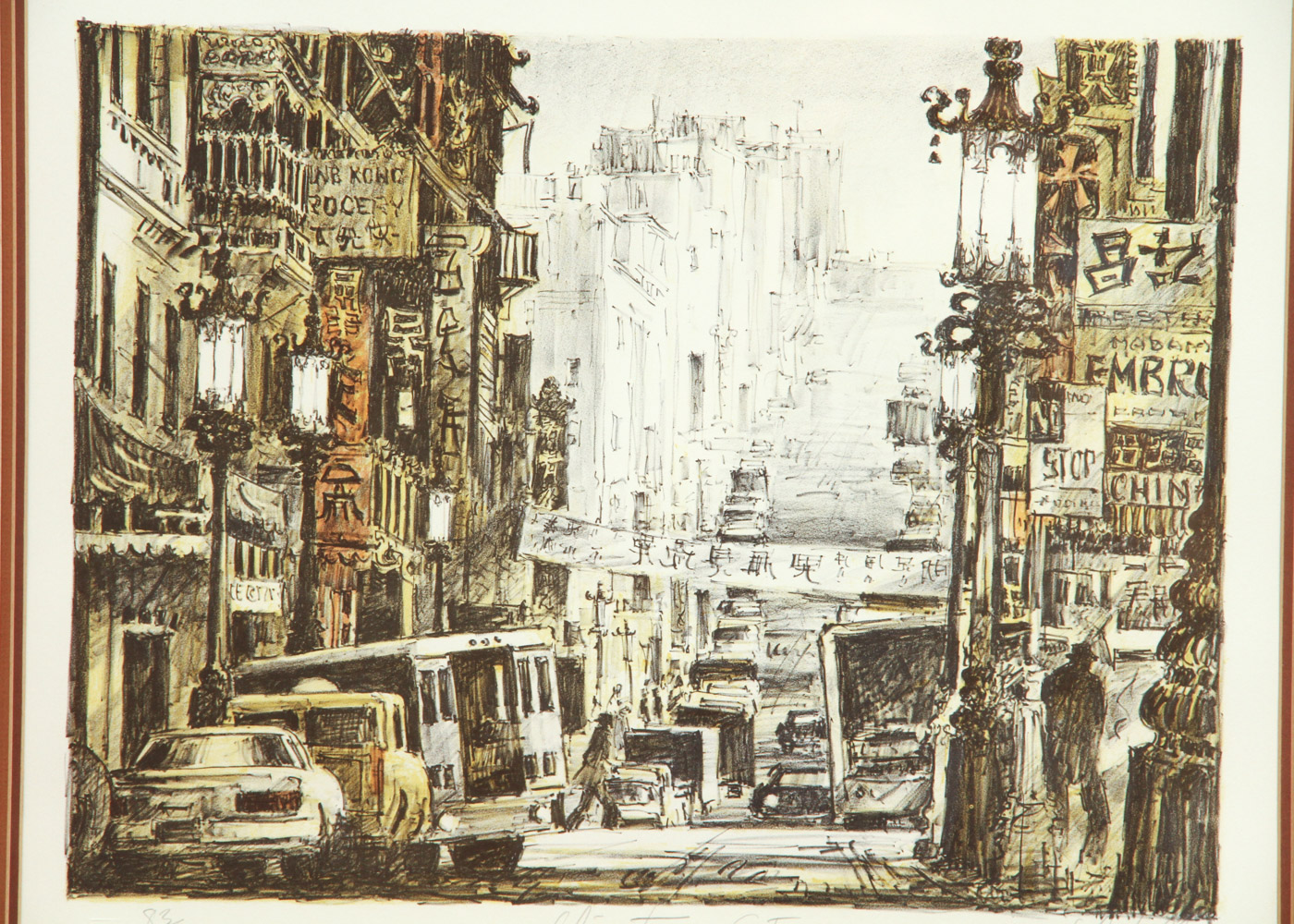 John Kelly "Chinatown S.F." Signed and Numbered Color Lithograph