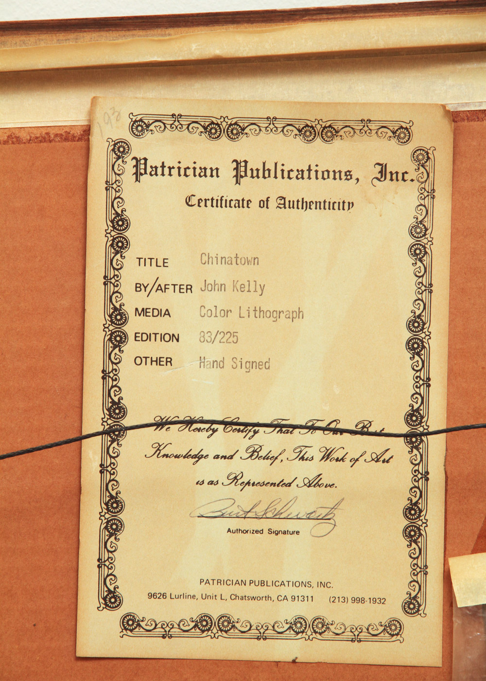 John Kelly "Chinatown S.F." Signed and Numbered Color Lithograph