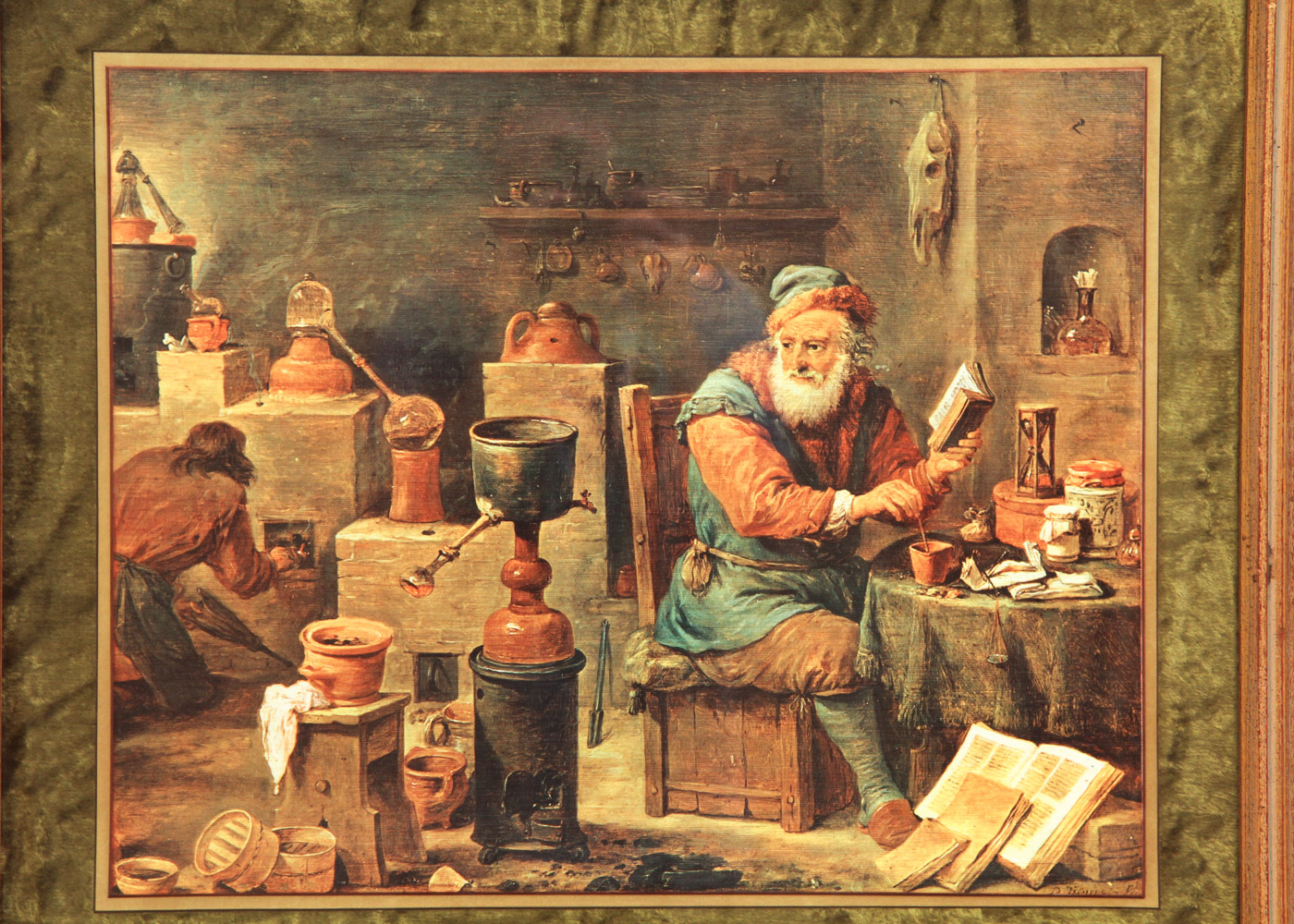 Offset Lithograph after David Teniers II "The Alchemist"