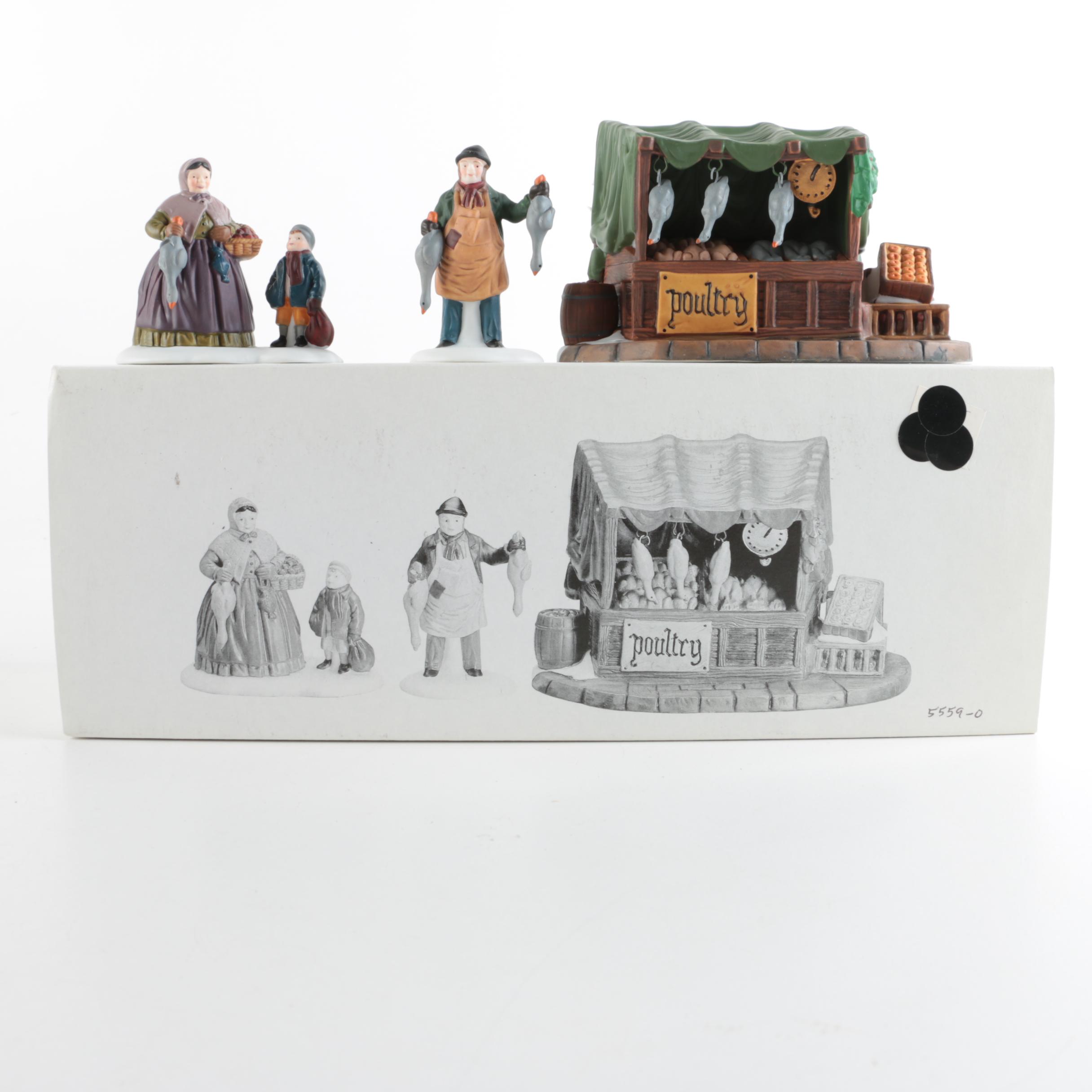 Collection of Department 56 Heritage Village Porcelain Figurines Sets