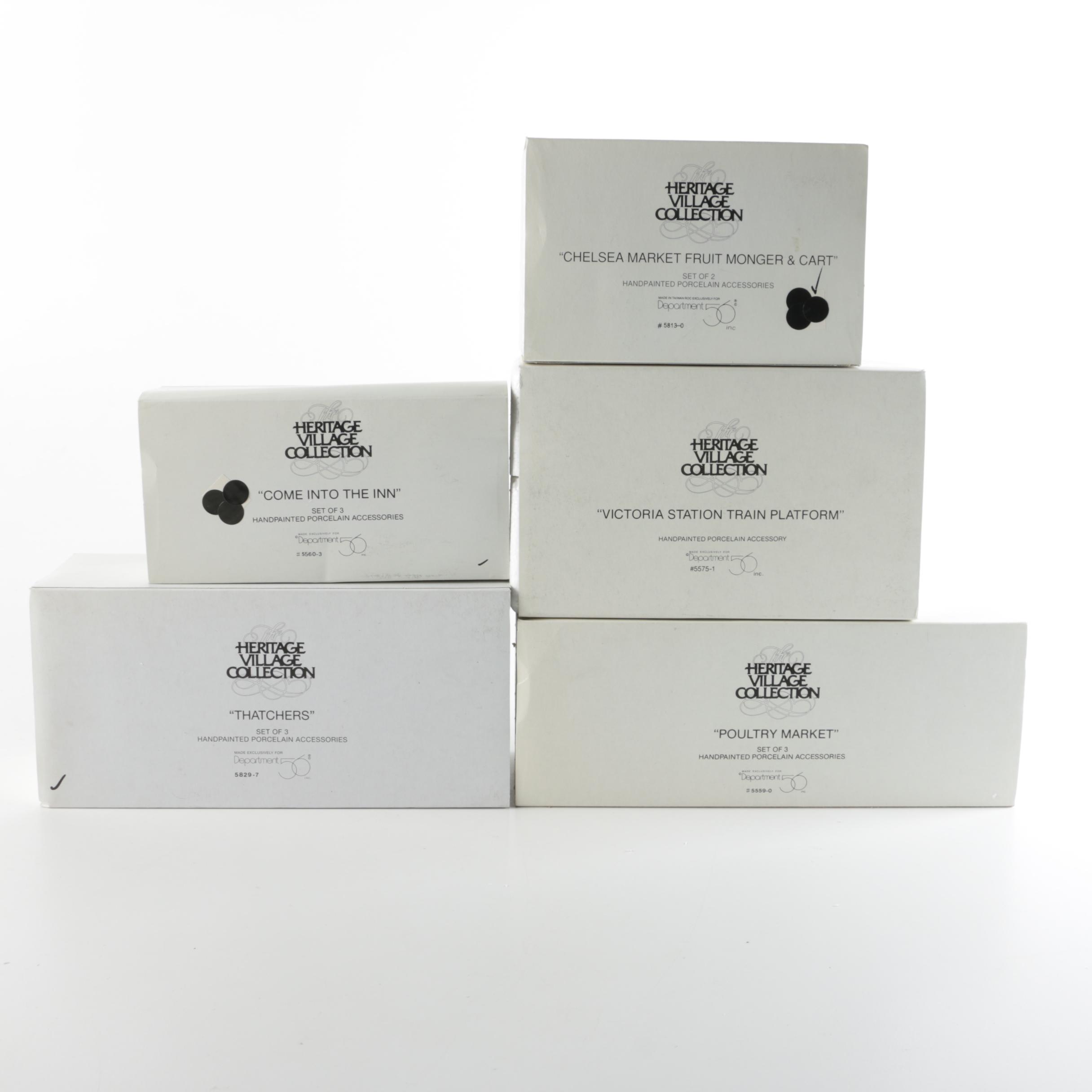 Collection of Department 56 Heritage Village Porcelain Figurines Sets