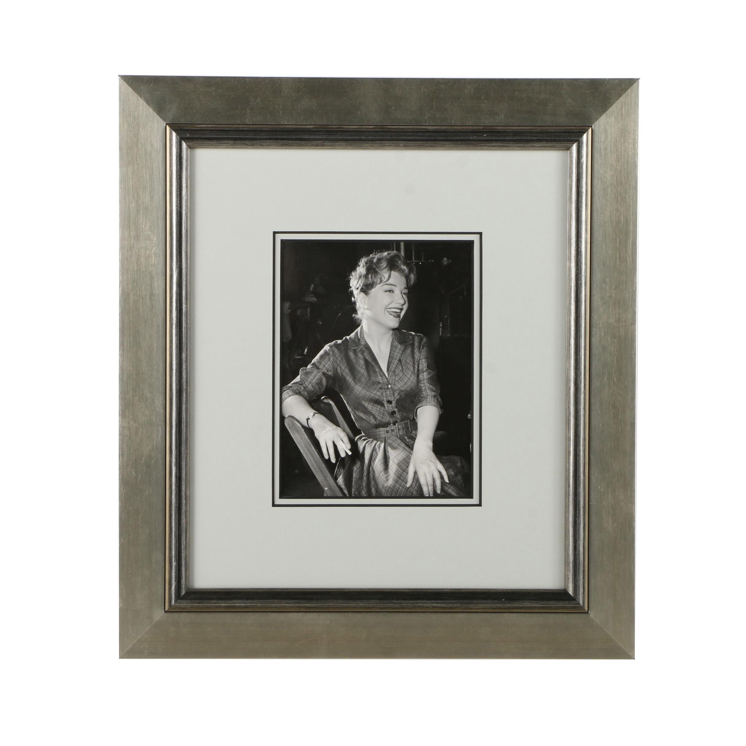 Framed Black and White Photographic Print of Actress Anne Baxter