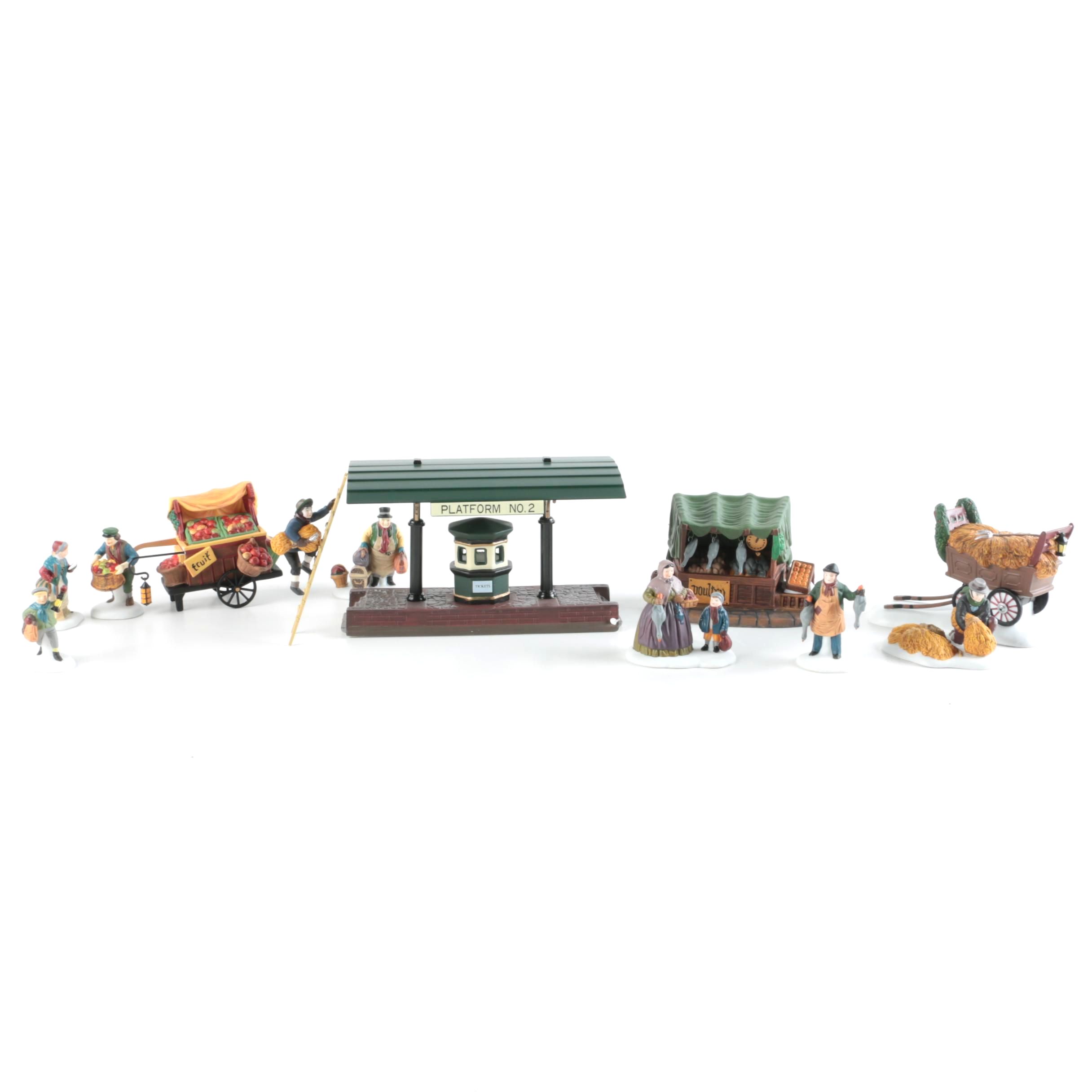 Collection of Department 56 Heritage Village Porcelain Figurines Sets