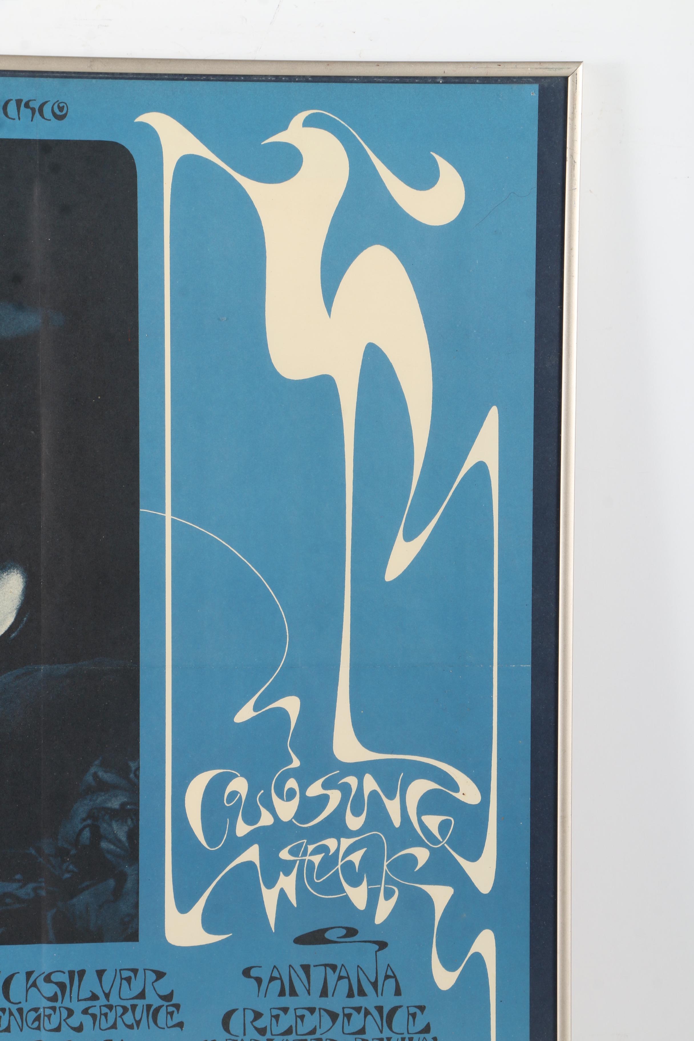 1972 Tea Lautrec Litho Offset Lithograph After "Fillmore West Closing Week" Poster