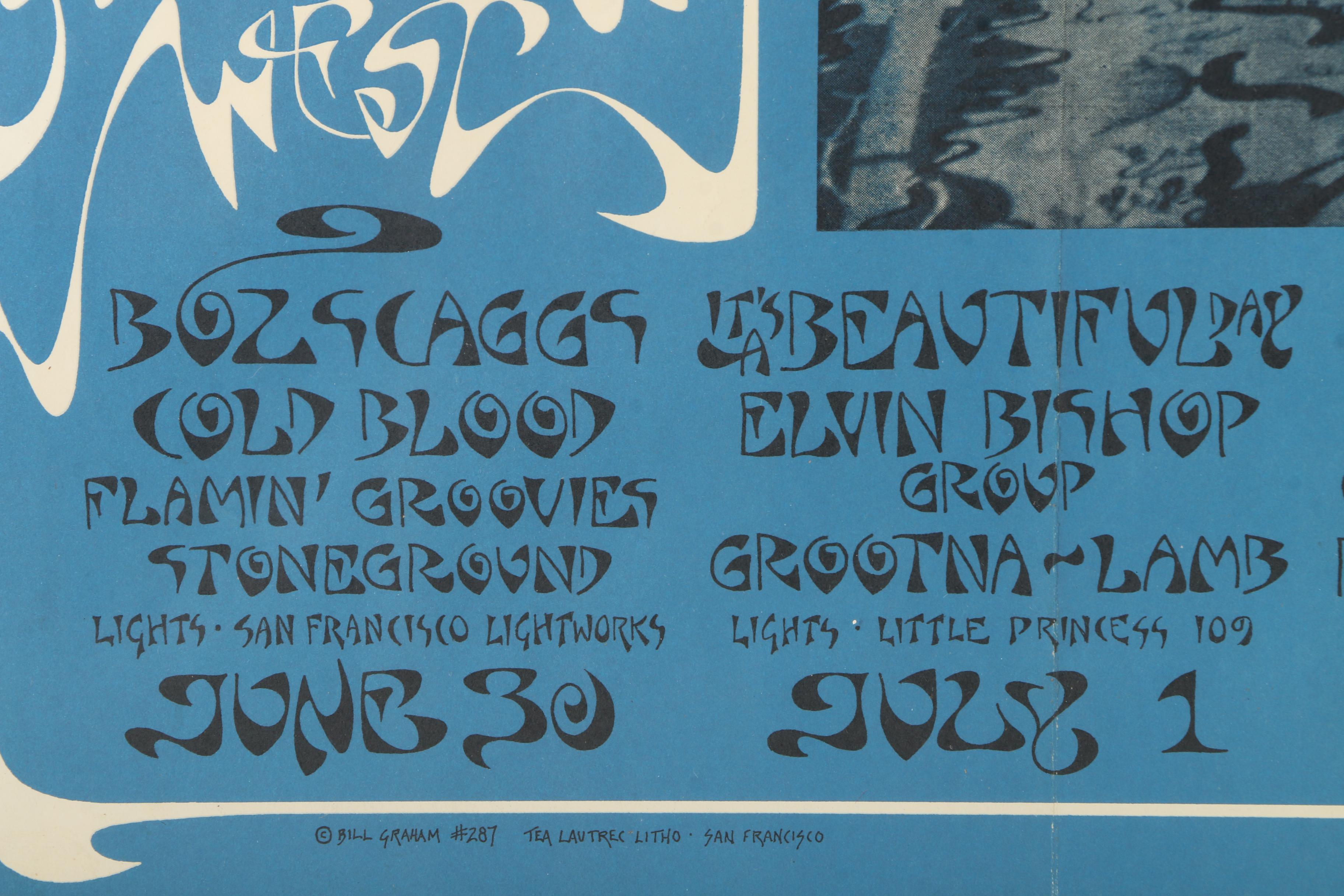 1972 Tea Lautrec Litho Offset Lithograph After "Fillmore West Closing Week" Poster