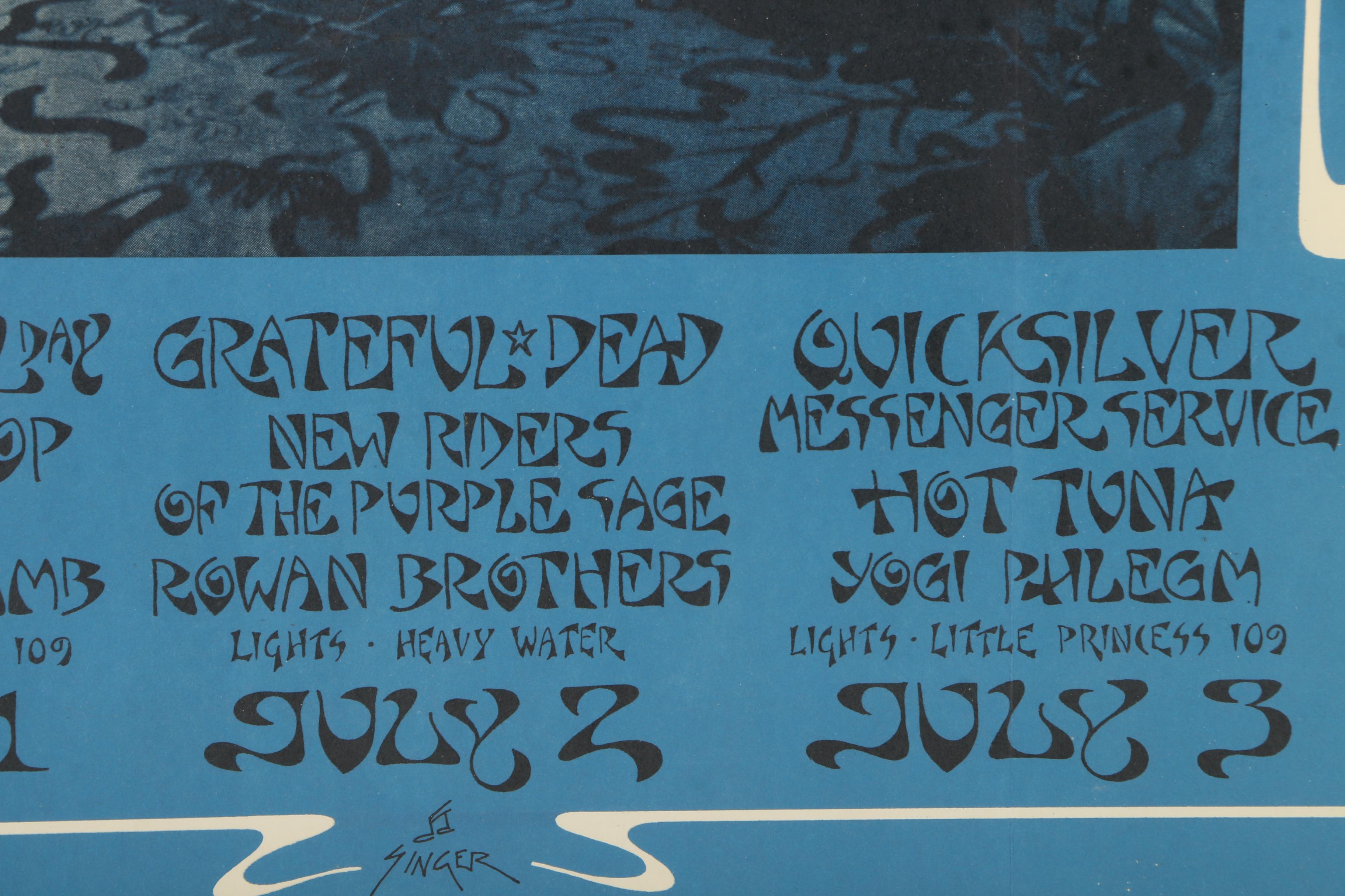 1972 Tea Lautrec Litho Offset Lithograph After "Fillmore West Closing Week" Poster