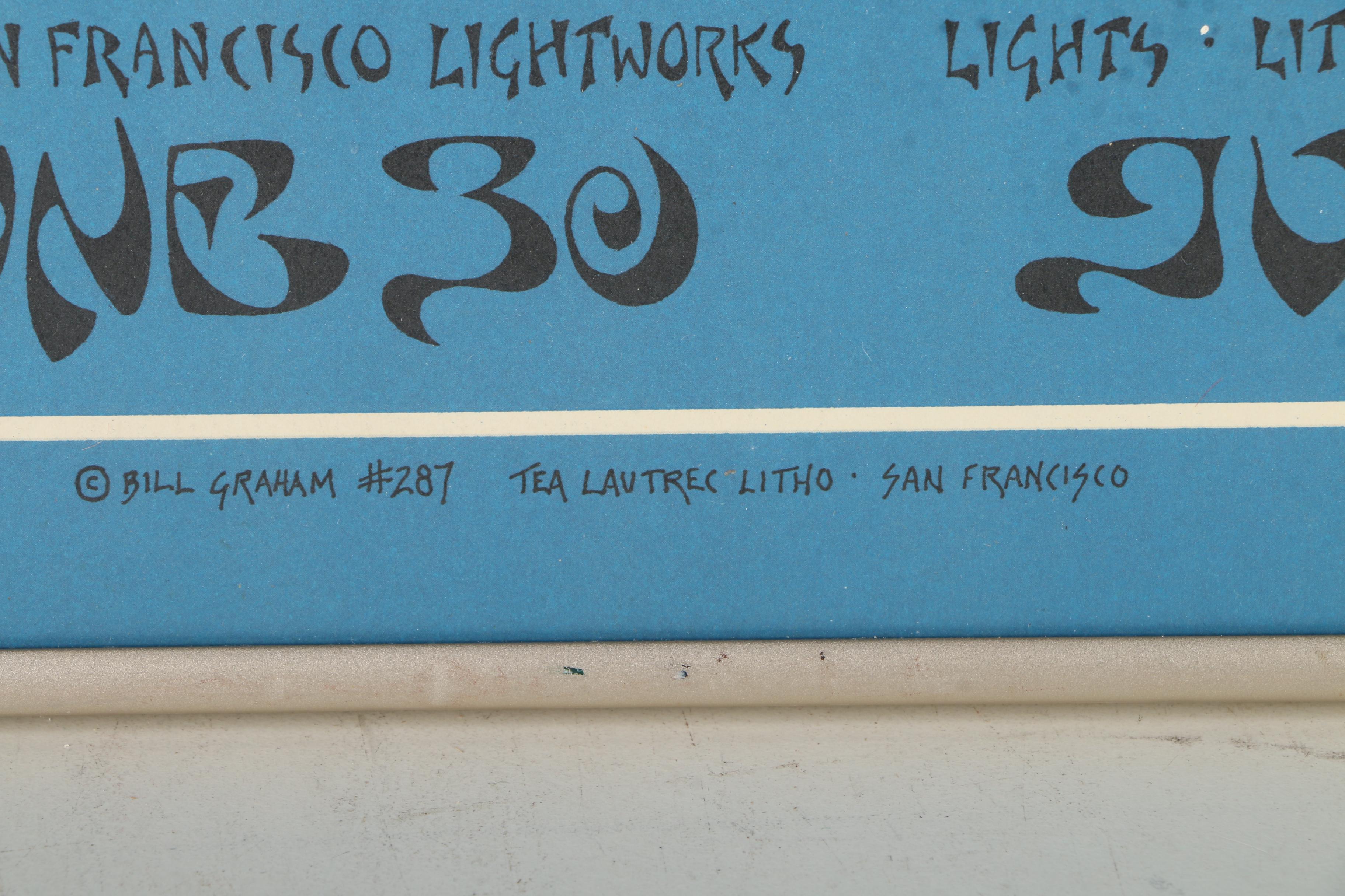 1972 Tea Lautrec Litho Offset Lithograph After "Fillmore West Closing Week" Poster