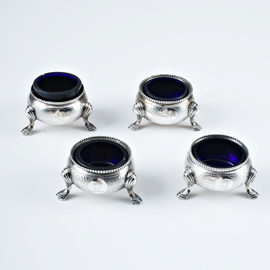 Four 19th Century Sterling Silver Footed Salt Cellars