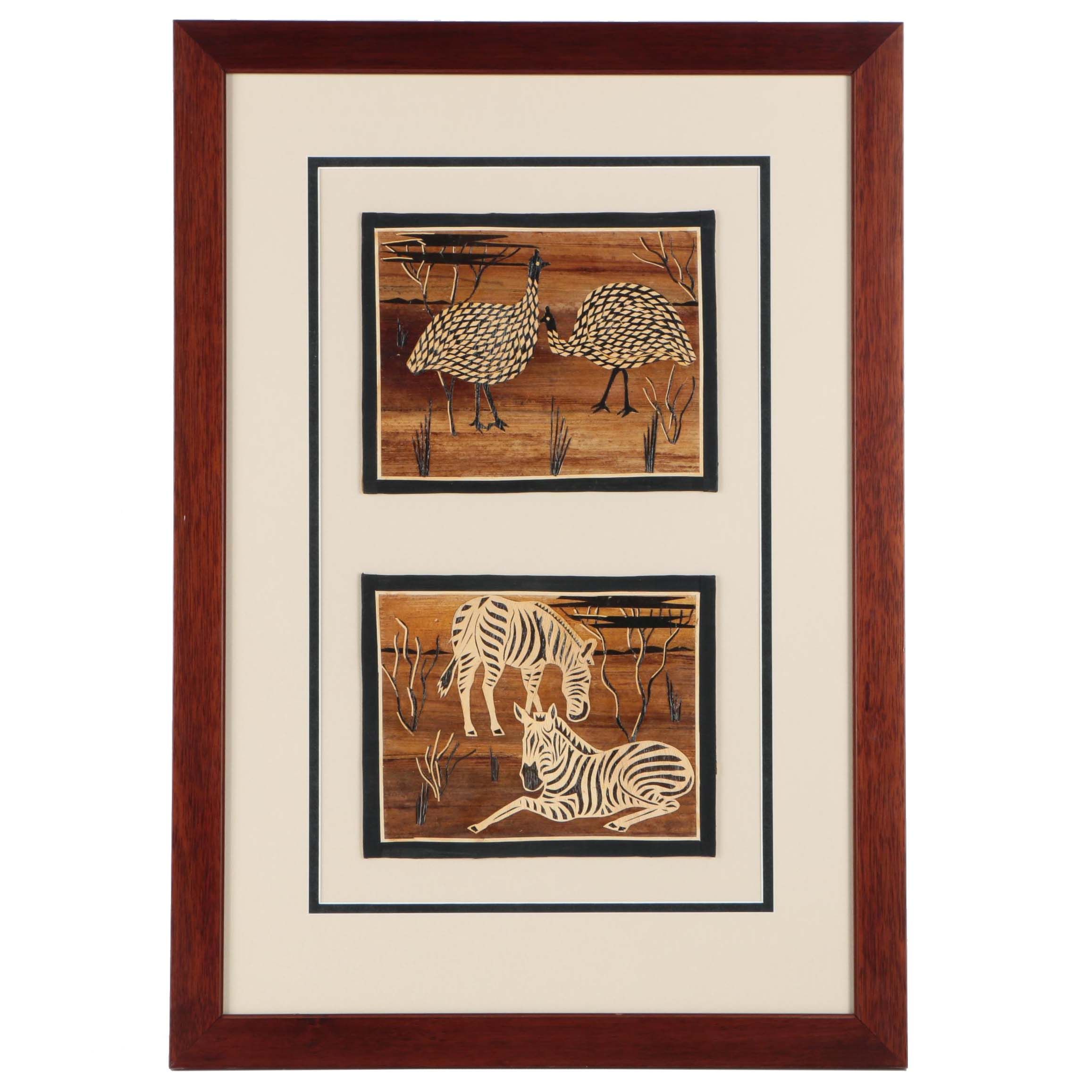 Marquetry Pictures of African Animals