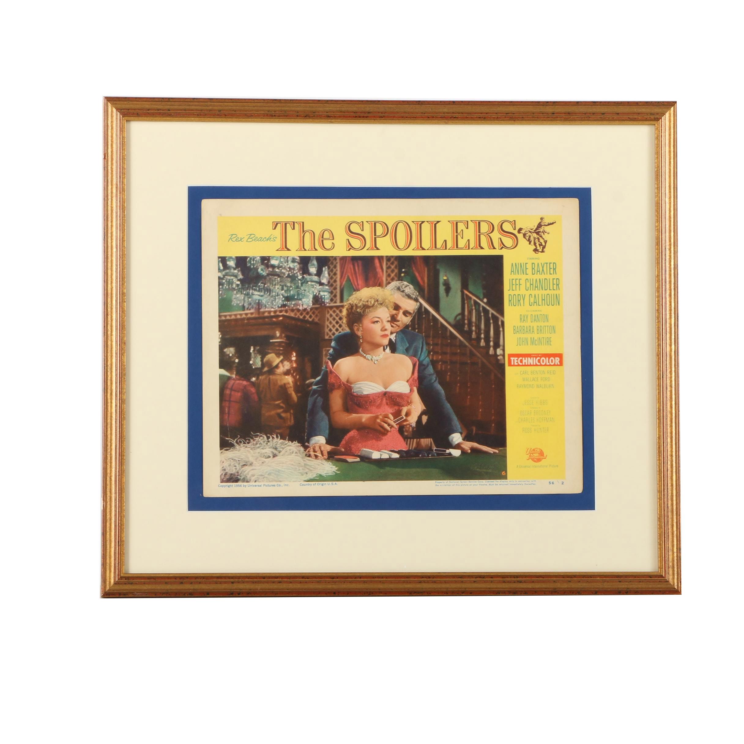 Framed 1956 "The Spoilers" Lobby Card