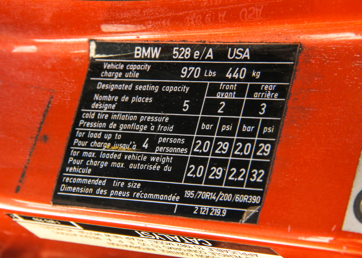 1982 BMW 528E Red Sedan