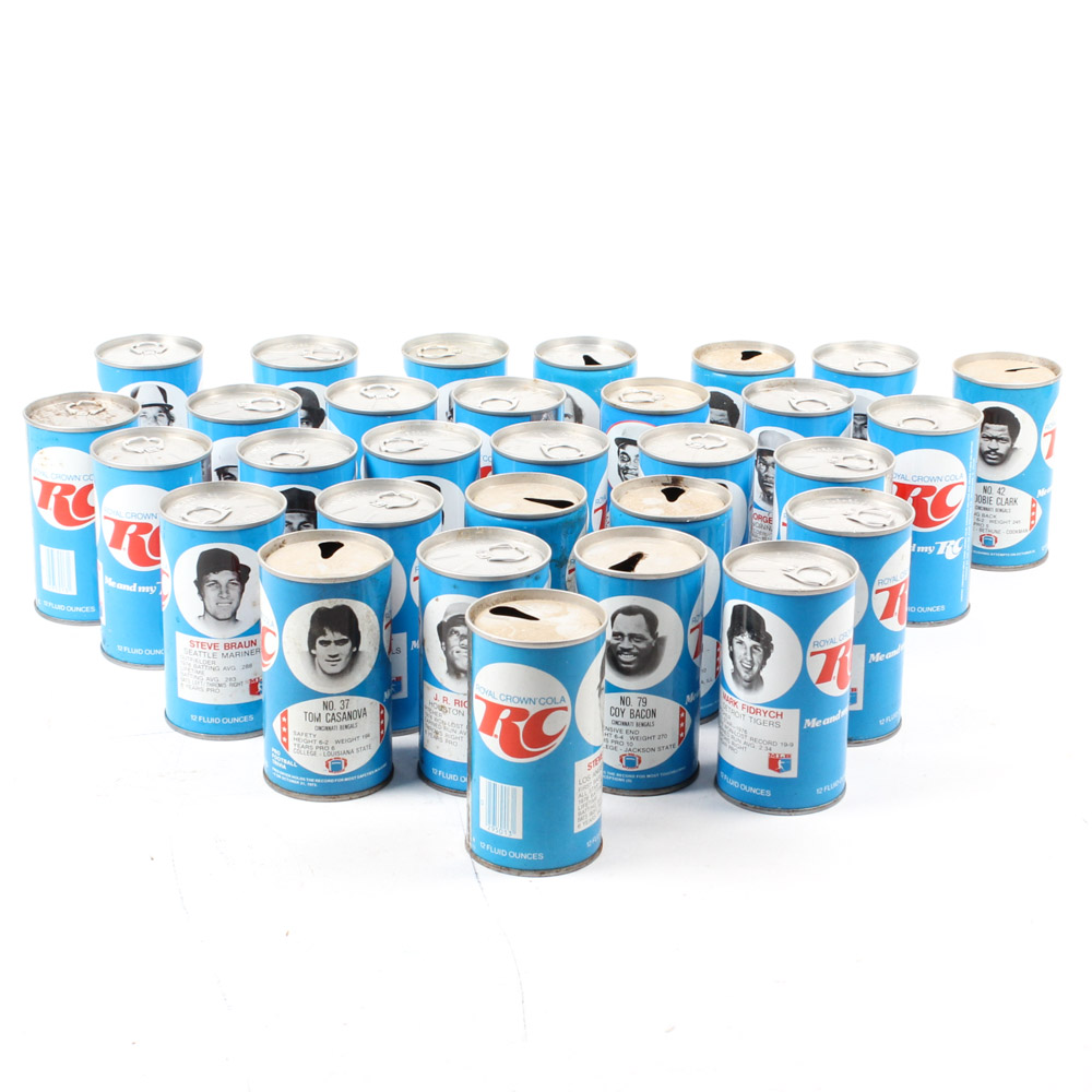 1977 Royal Crown Cola Collectible Baseball Cans