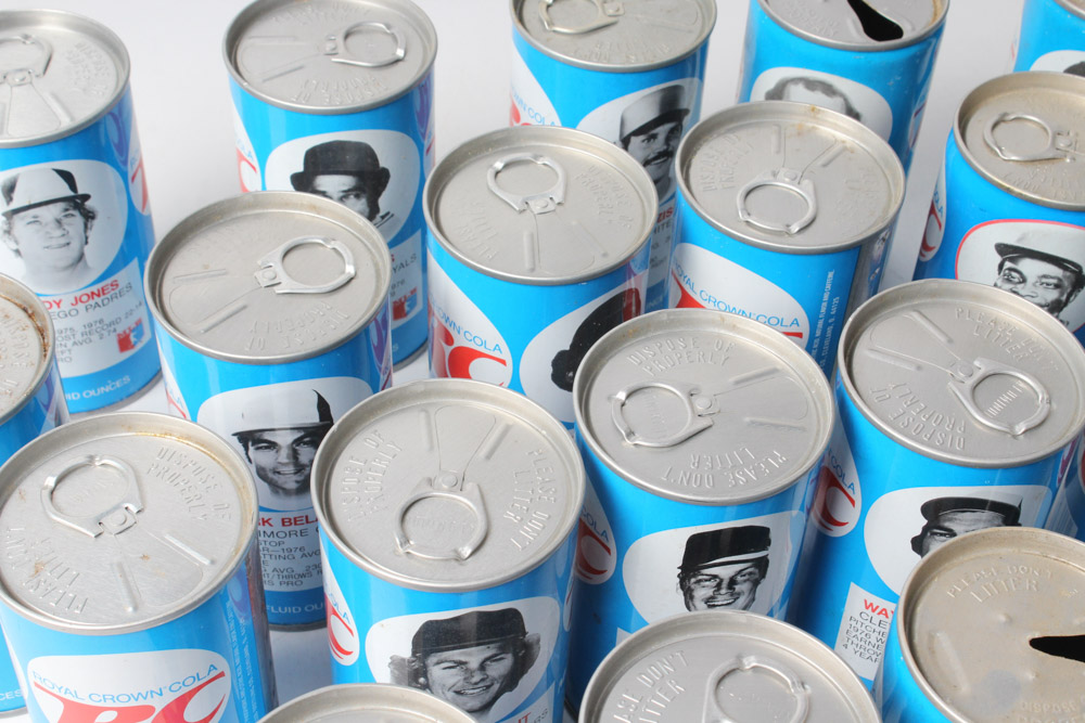 1977 Royal Crown Cola Collectible Baseball Cans