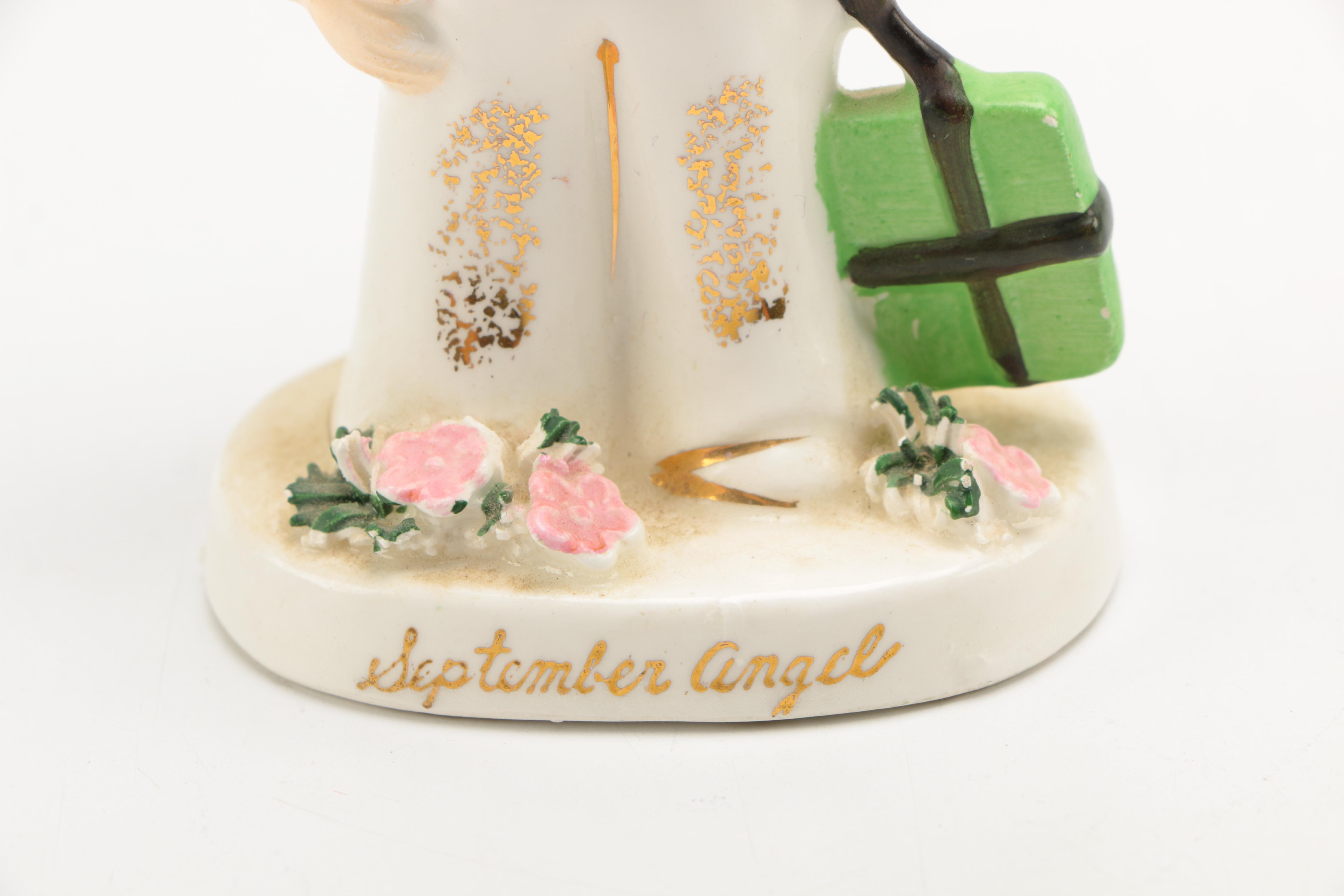 Vintage Napco Ceramic Birthday Month Angel Figurines