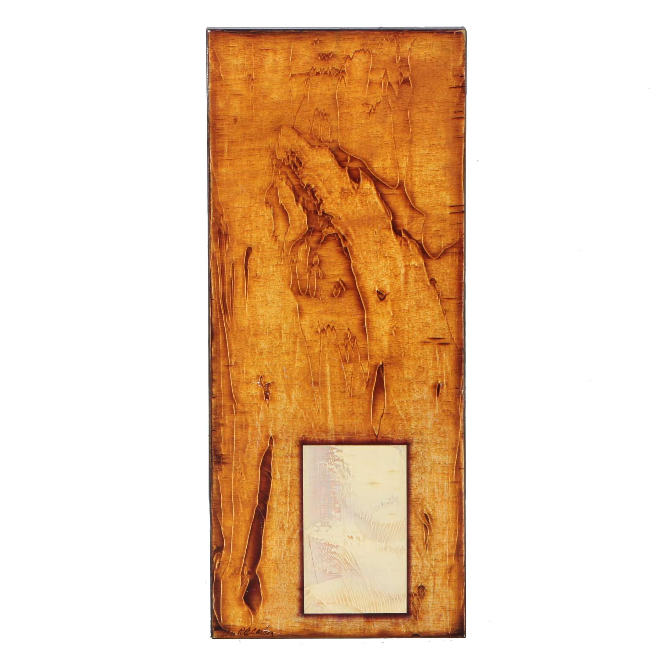 Richard A. Carlson Acrylic Painting on Wood Panel  "Wood Spirit"