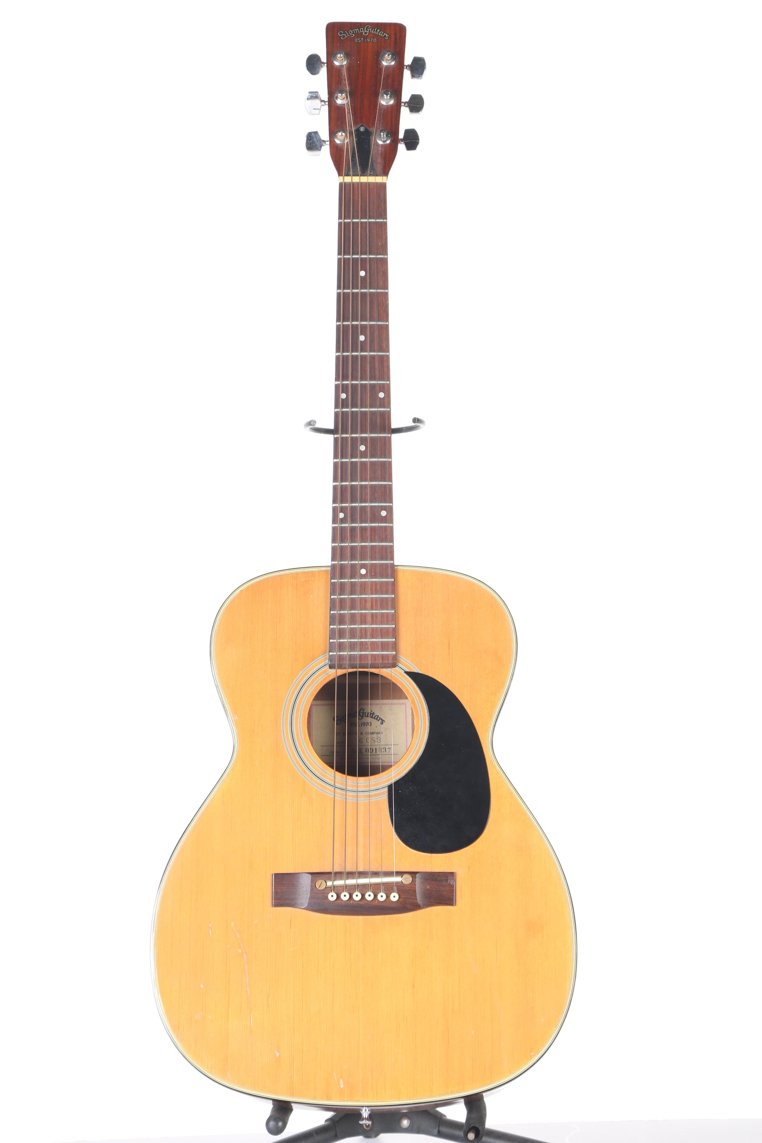 Vintage Sigma Dreadnought Style Acoustic Guitar and Case