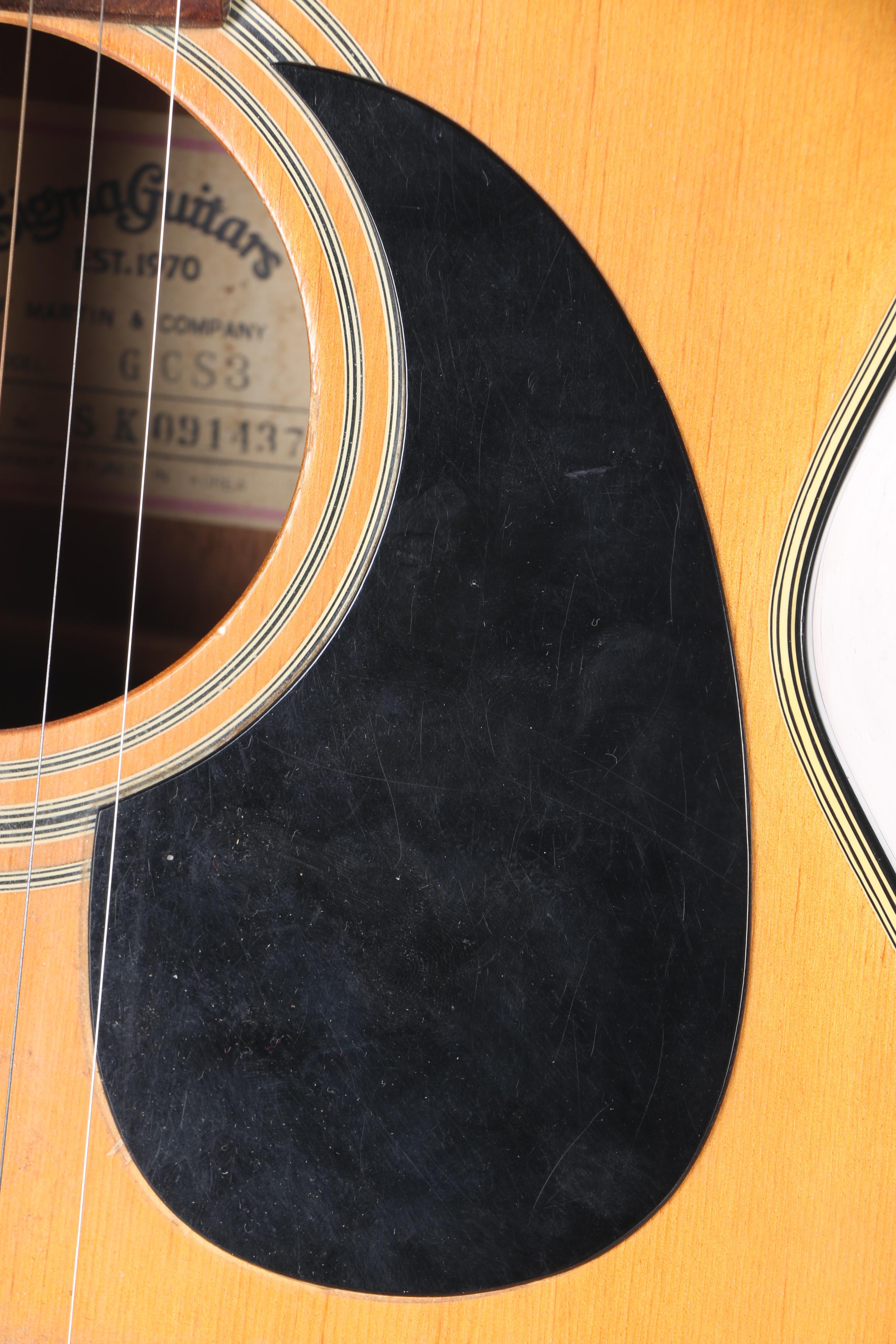 Vintage Sigma Dreadnought Style Acoustic Guitar and Case