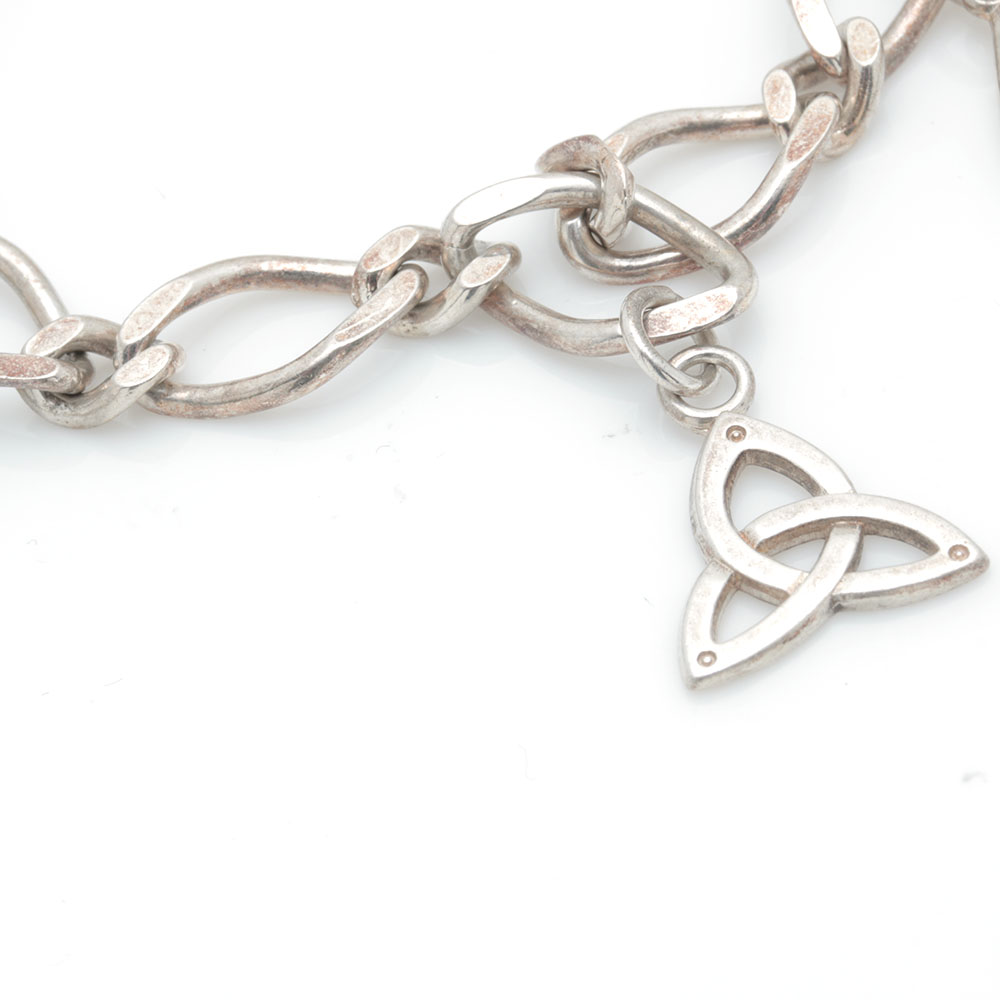 Sterling Silver Charm Bracelet With Charms