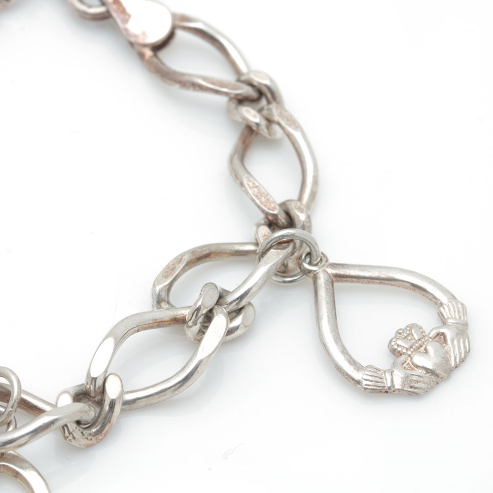 Sterling Silver Charm Bracelet With Charms