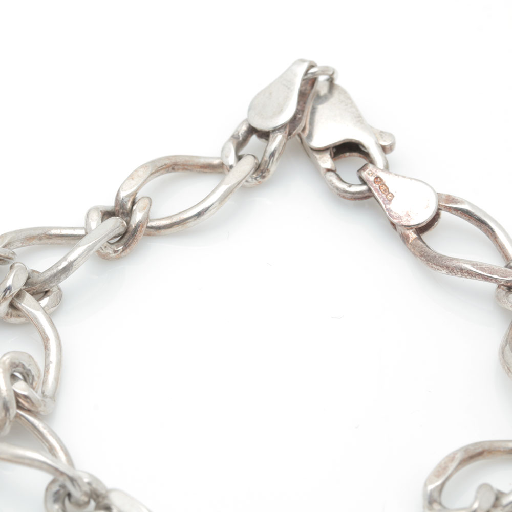 Sterling Silver Charm Bracelet With Charms