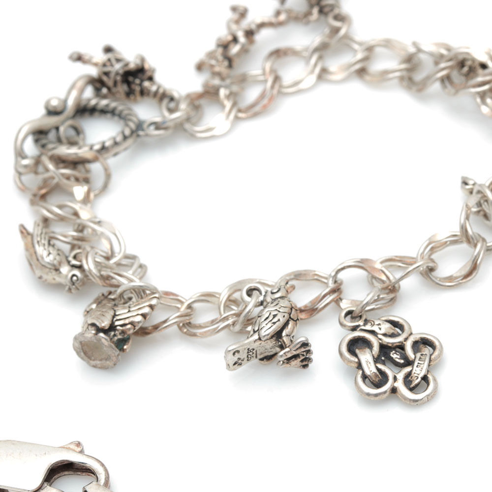 Sterling Silver Charm Bracelet With Charms