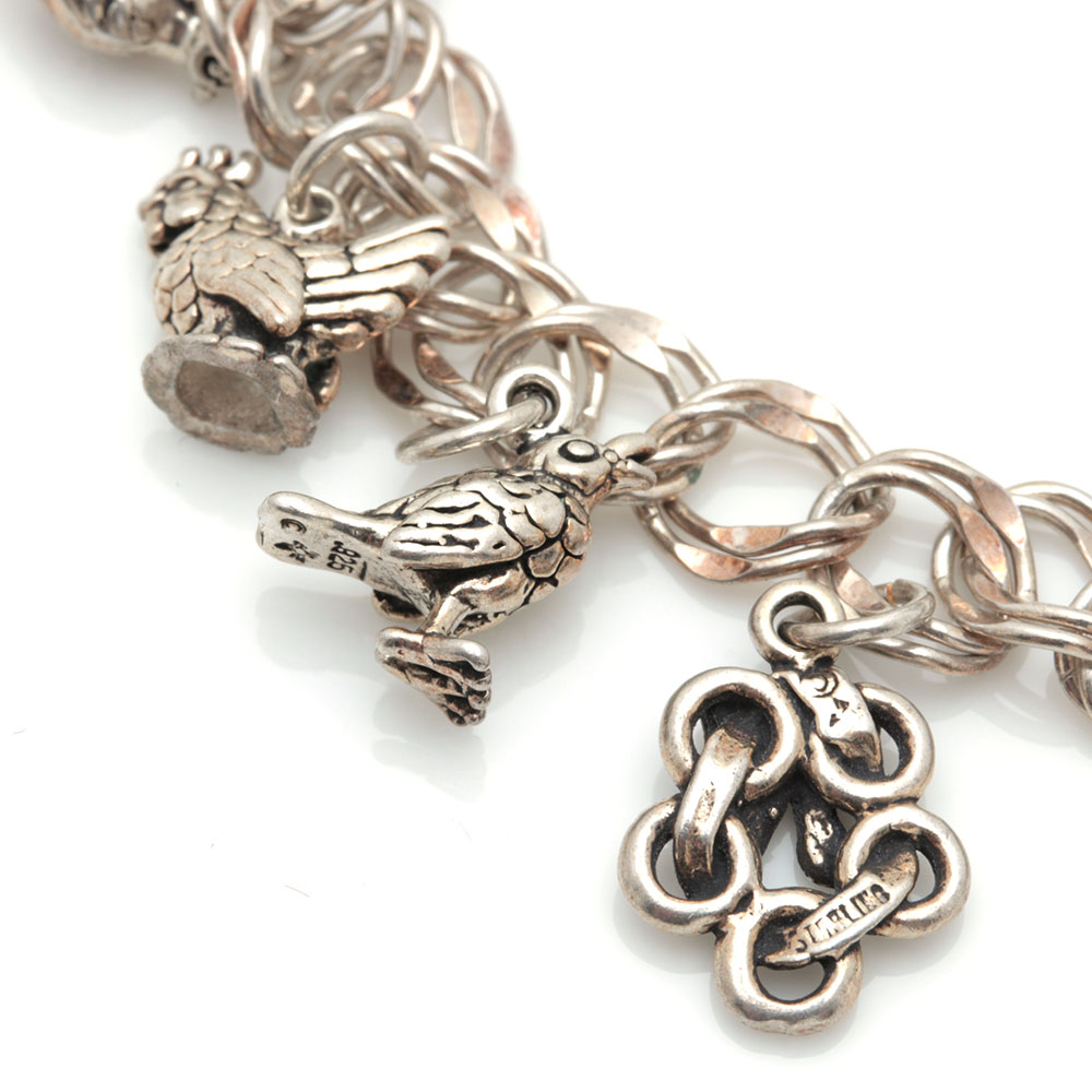 Sterling Silver Charm Bracelet With Charms