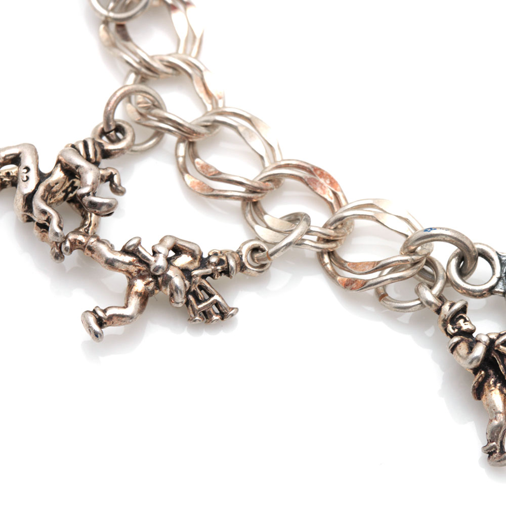 Sterling Silver Charm Bracelet With Charms