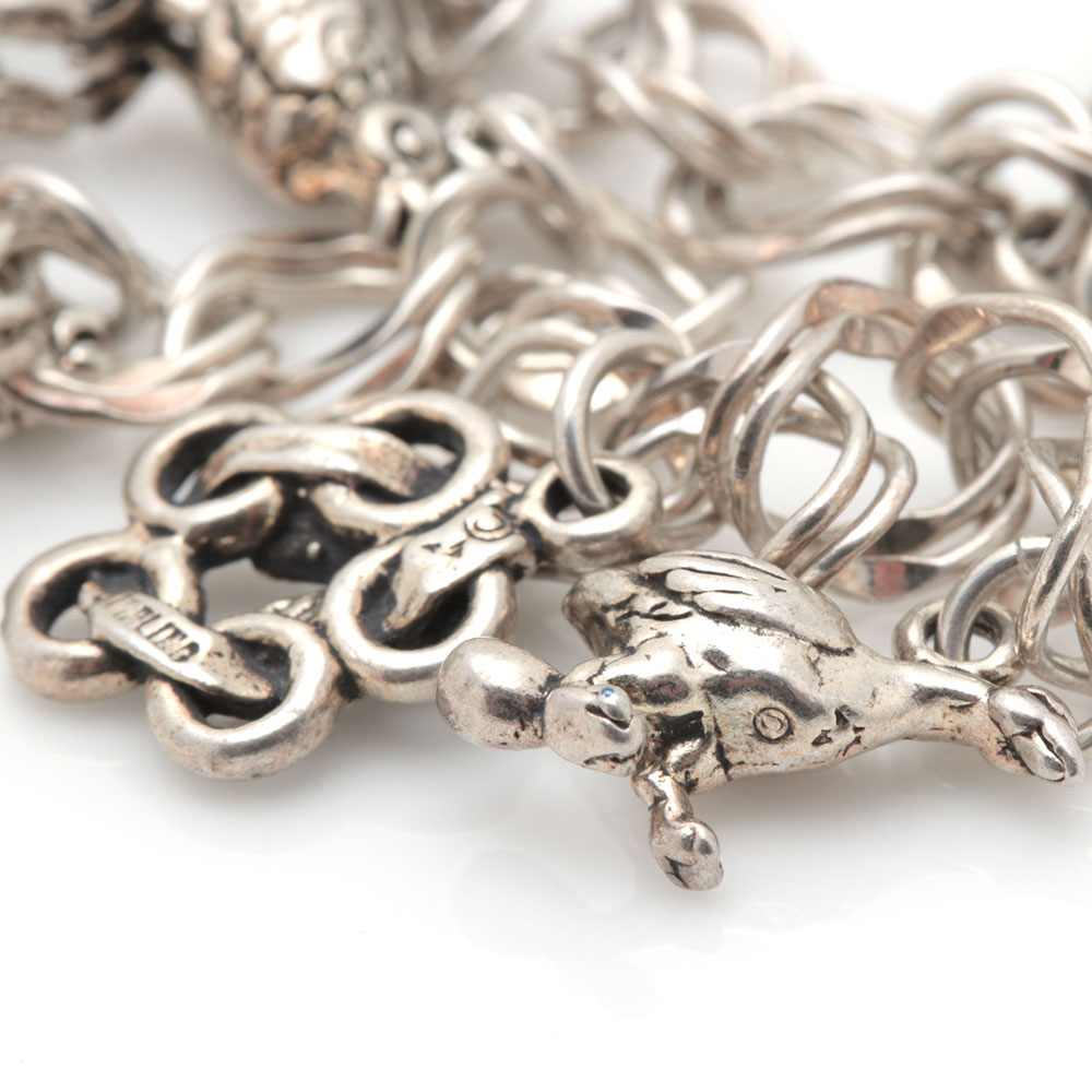 Sterling Silver Charm Bracelet With Charms