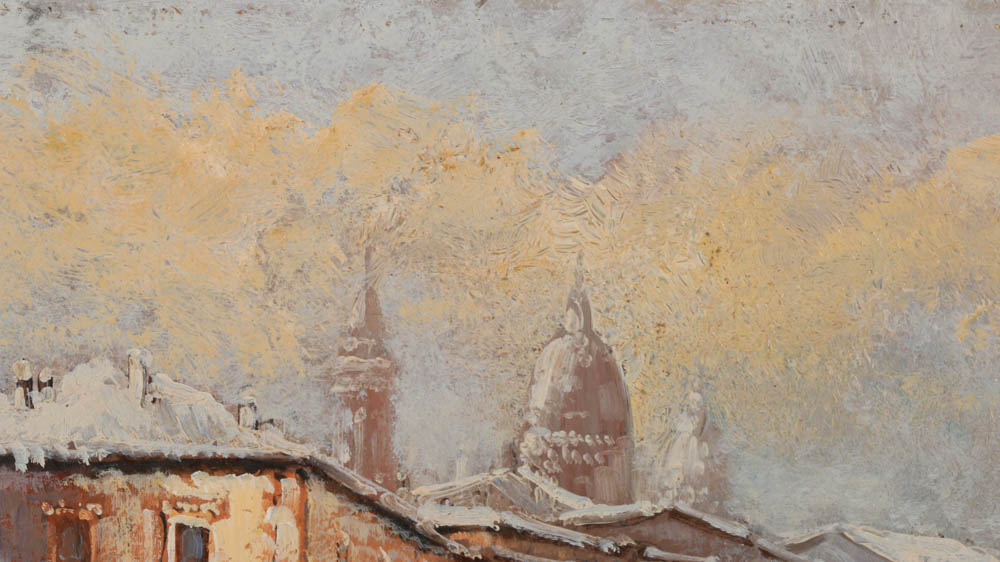 G. Martelli Oil Painting on Copper Plate of Parisian Street Scene