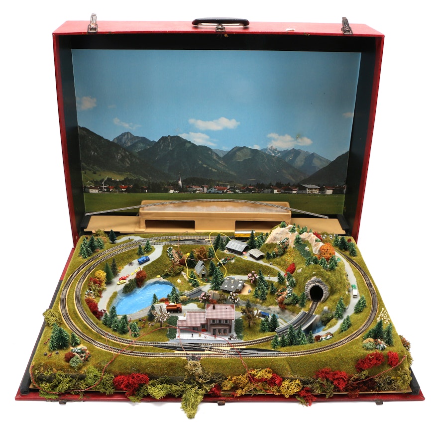 Model Train Set in Suitcase