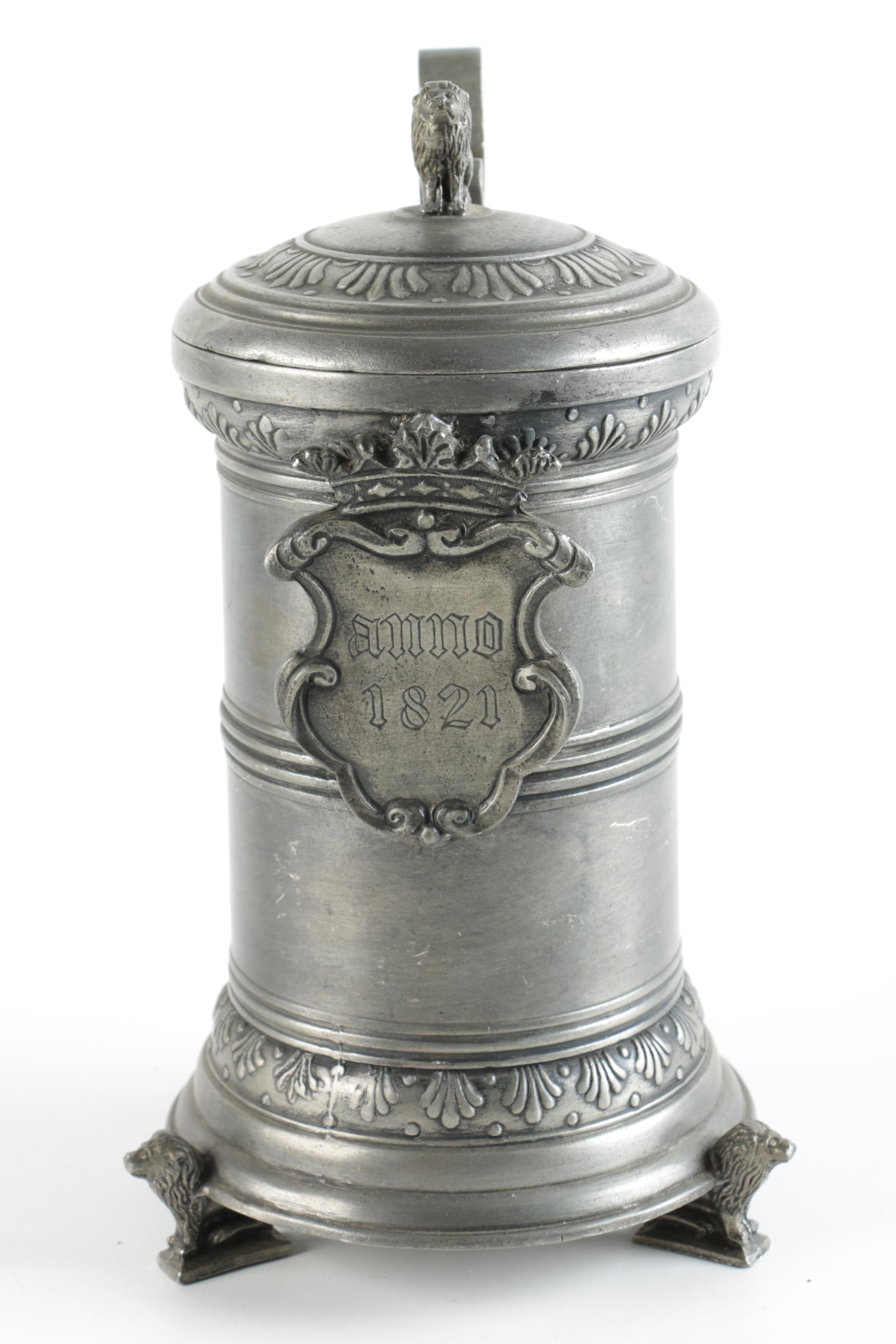 Antique Style Footed Pewter Stein