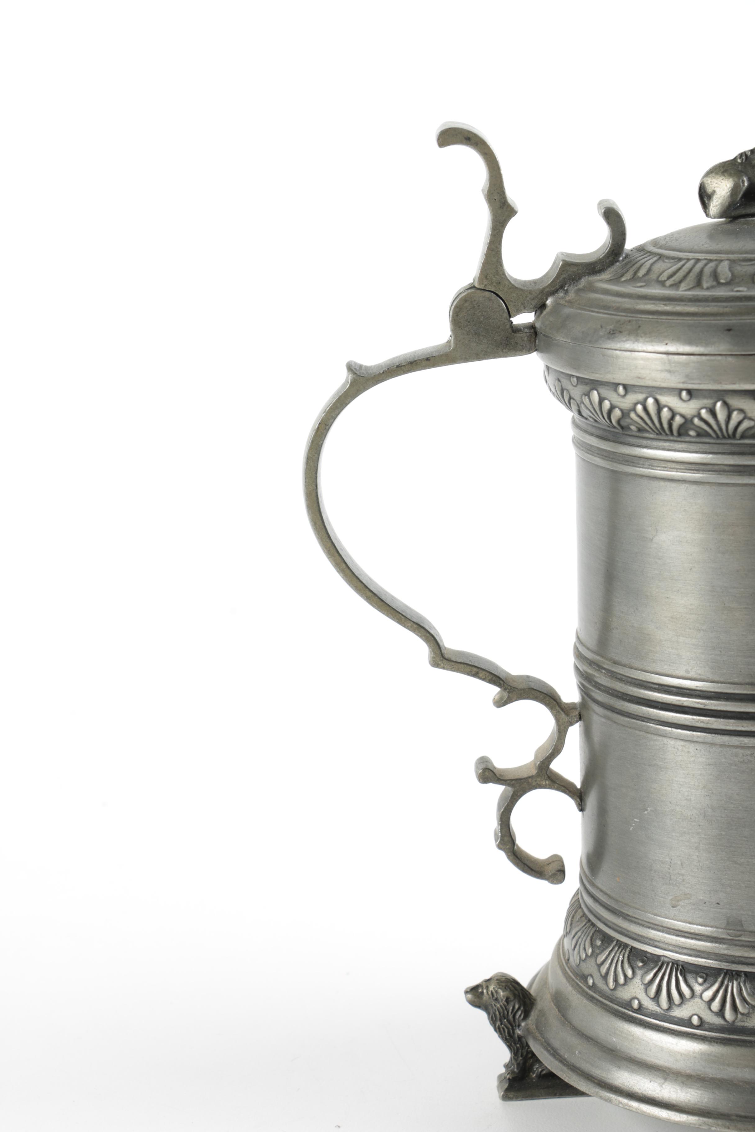 Antique Style Footed Pewter Stein