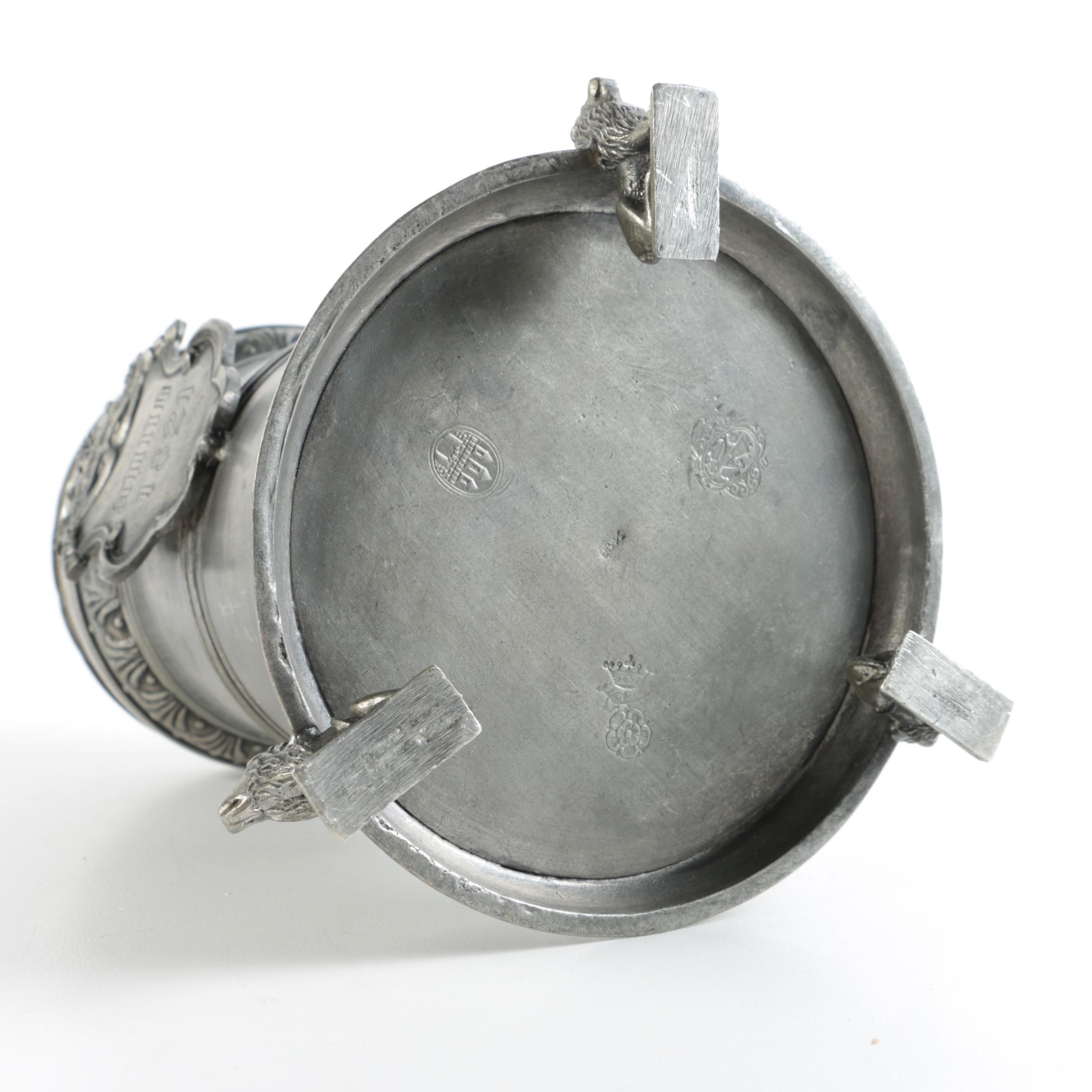 Antique Style Footed Pewter Stein