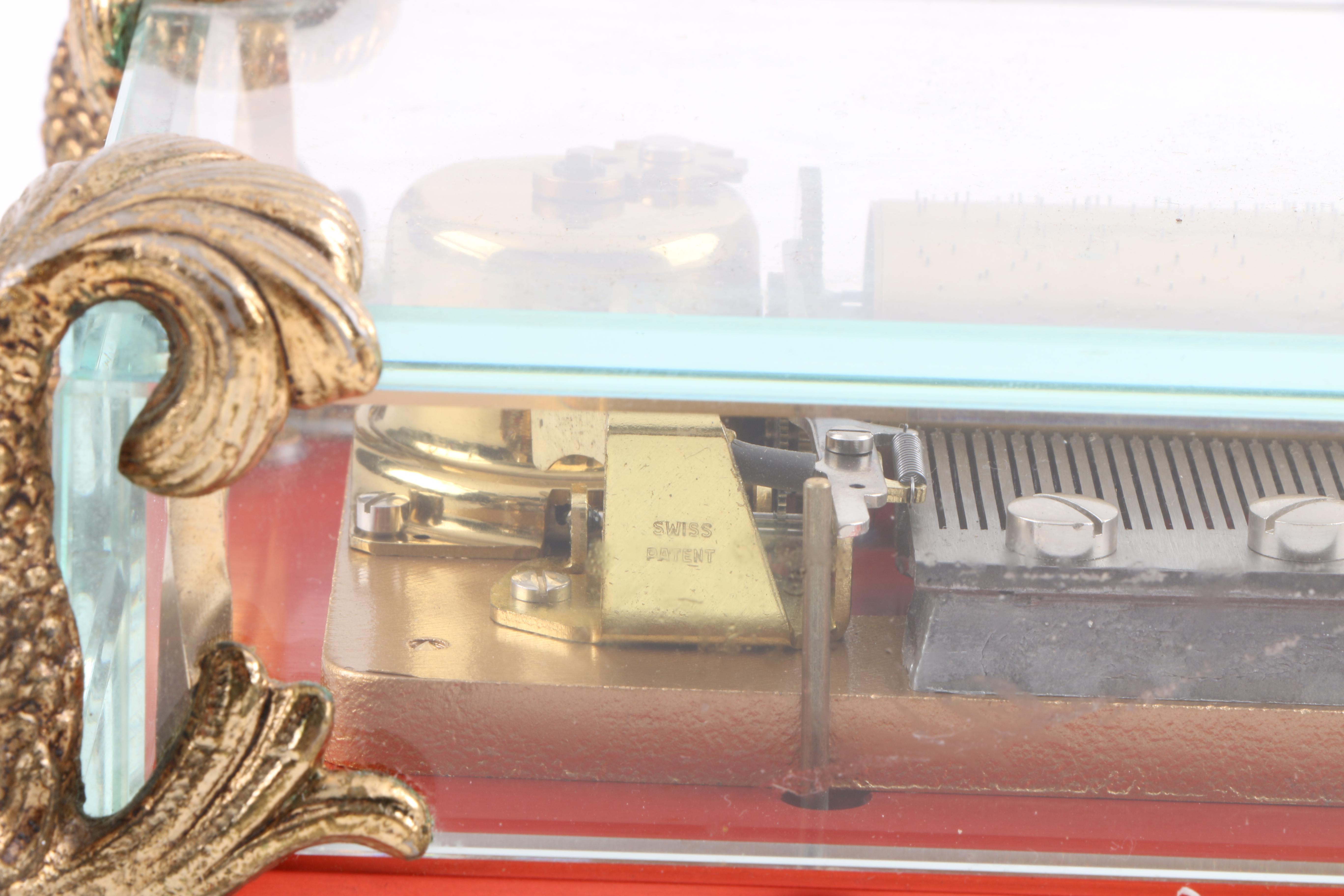 Reuge Music Swiss Glass and Brass Music Box