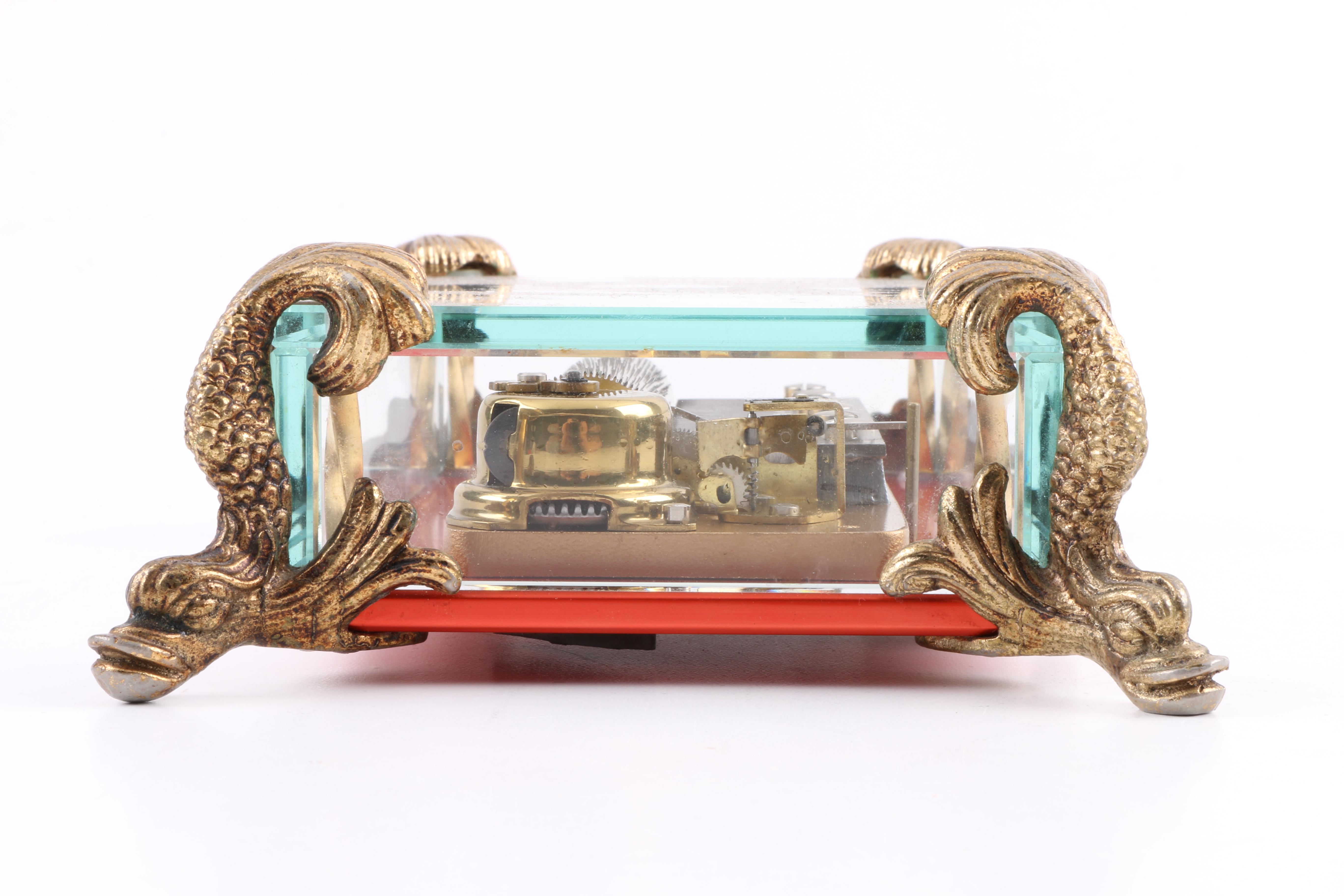 Reuge Music Swiss Glass and Brass Music Box