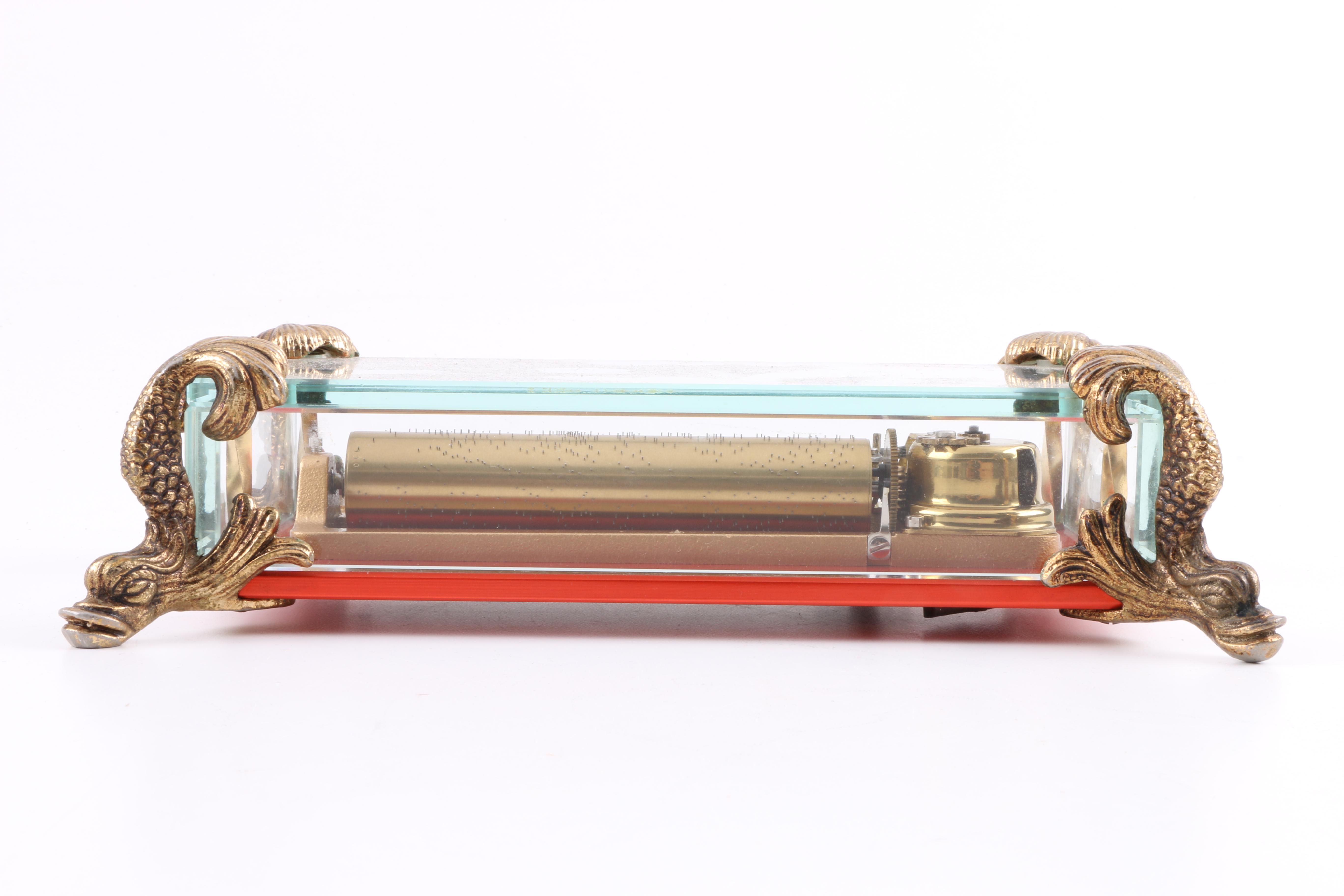 Reuge Music Swiss Glass and Brass Music Box