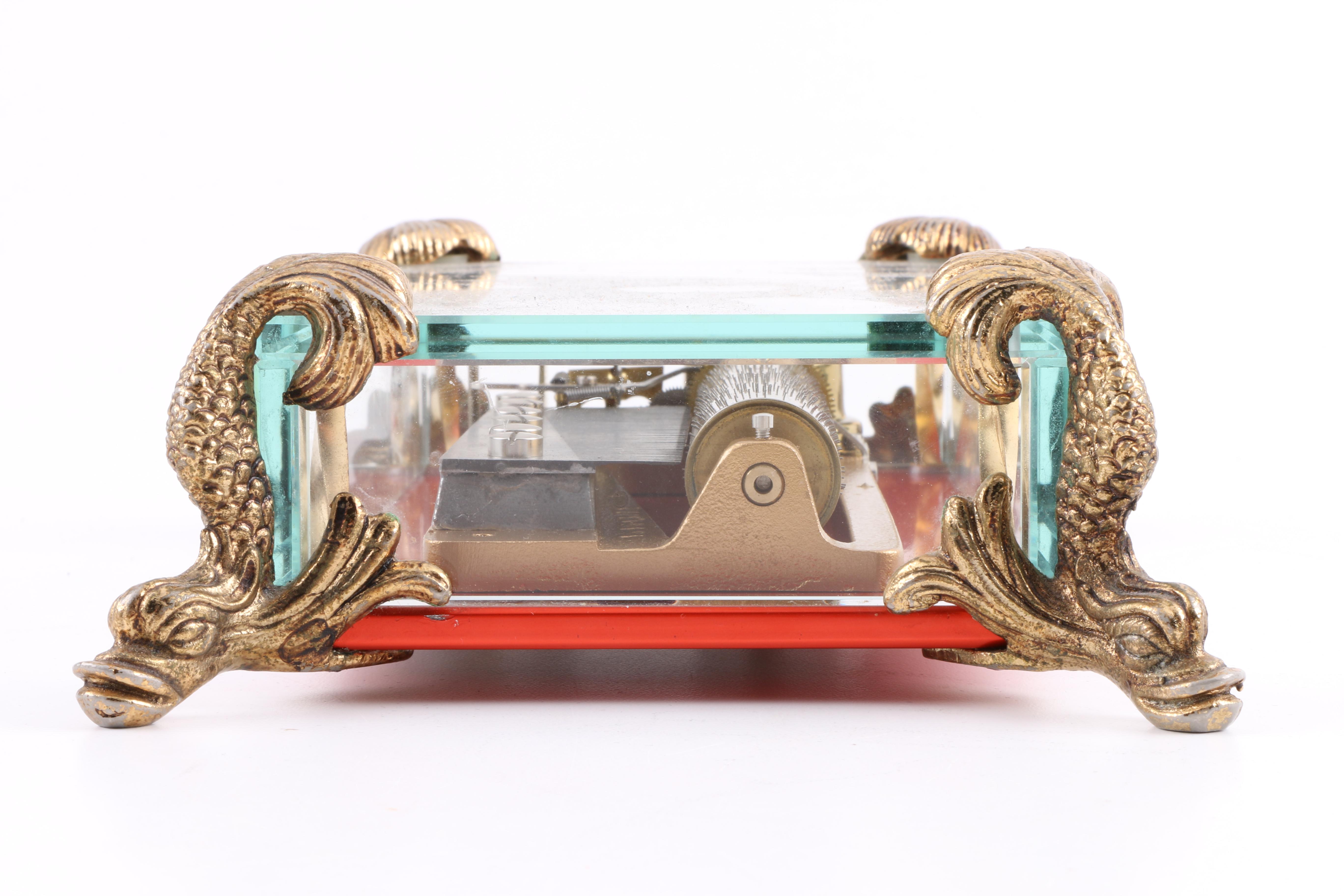 Reuge Music Swiss Glass and Brass Music Box
