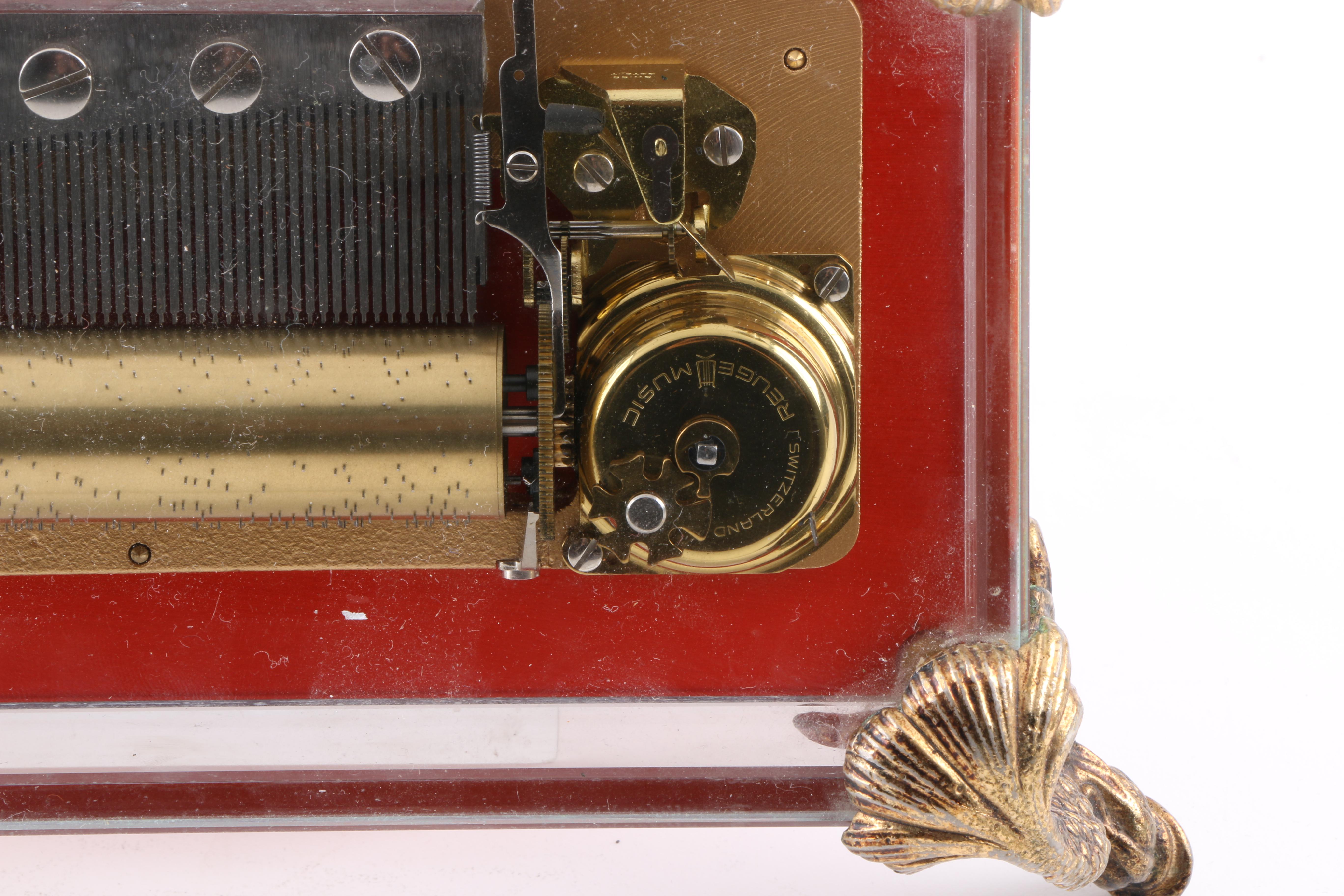 Reuge Music Swiss Glass and Brass Music Box